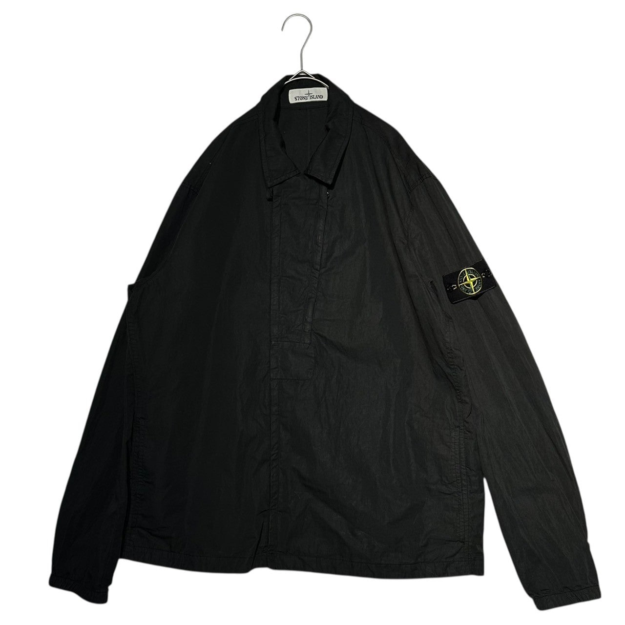 STONE ISLAND(ストーンアイランド) 23AW Garment Dye Cotton Nylon Poplin Zip-Up Blouson Jacket ガーメントダイ コットン ナイロン ポプリン ジップアップブルゾン ジャケット 721510408 XL ブラック