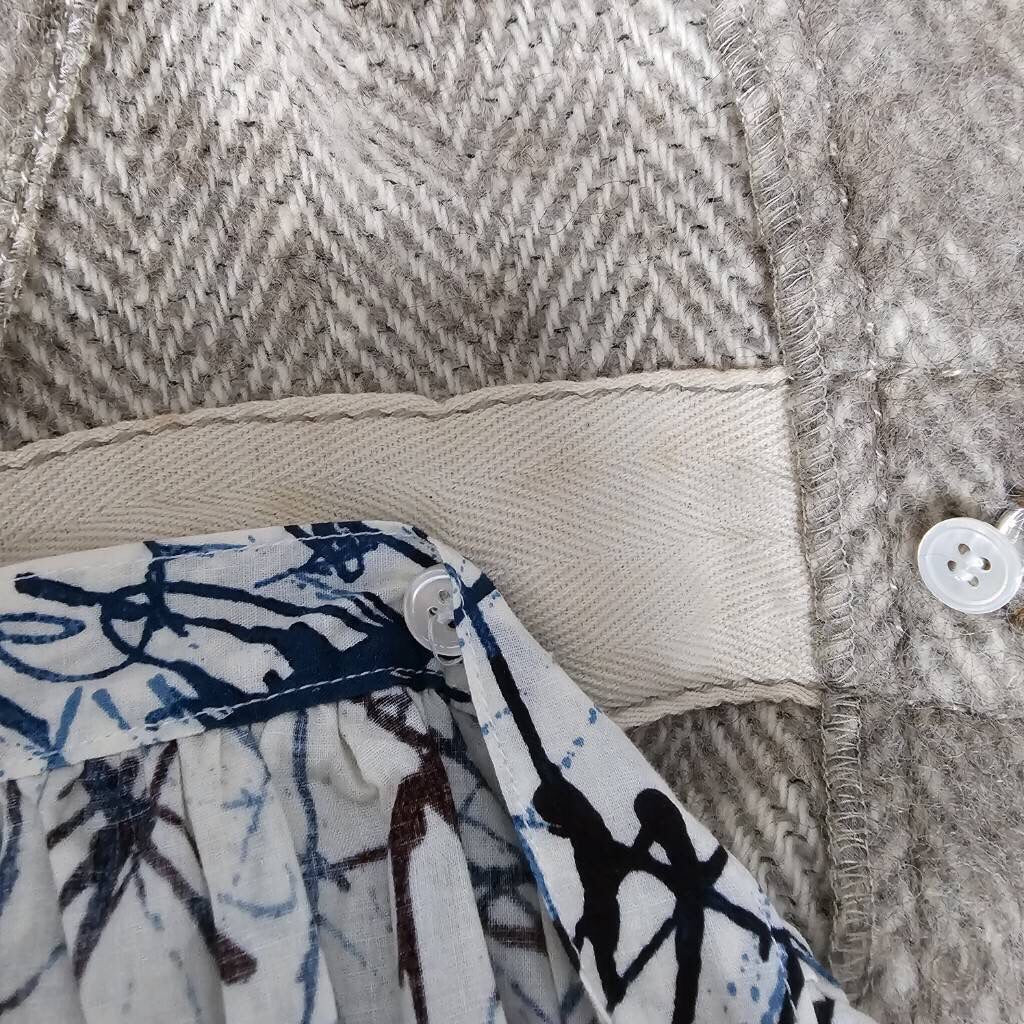 homspun(ホームスパン) レイヤードベスト SIZE FREE ベージュ×ホワイト×ブルー