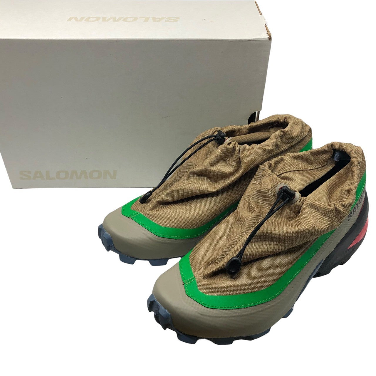 MM6 MAISON MARGIELA×Salomon(エムエムシックス メゾンマルジェラ×サロモン) 22SS CROSS LOW クロスロー  テック スニーカー 471698 S66WS0080 27.5cm ベージュ×グリーン×ピンク