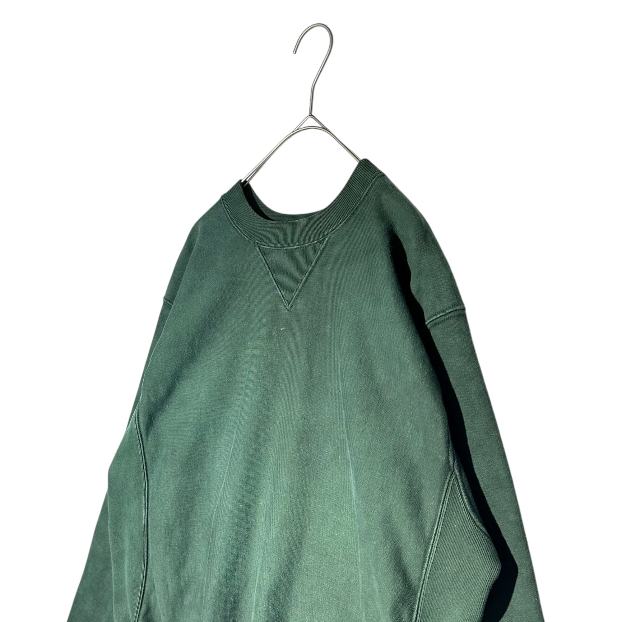 MAISON MARGIELA(メゾンマルジェラ 21AW CROPPED SHRUNKEN SWEAT 両V 袖刺繍 クルーネック スウェット S50GU0180 46(SM程度) グリーン