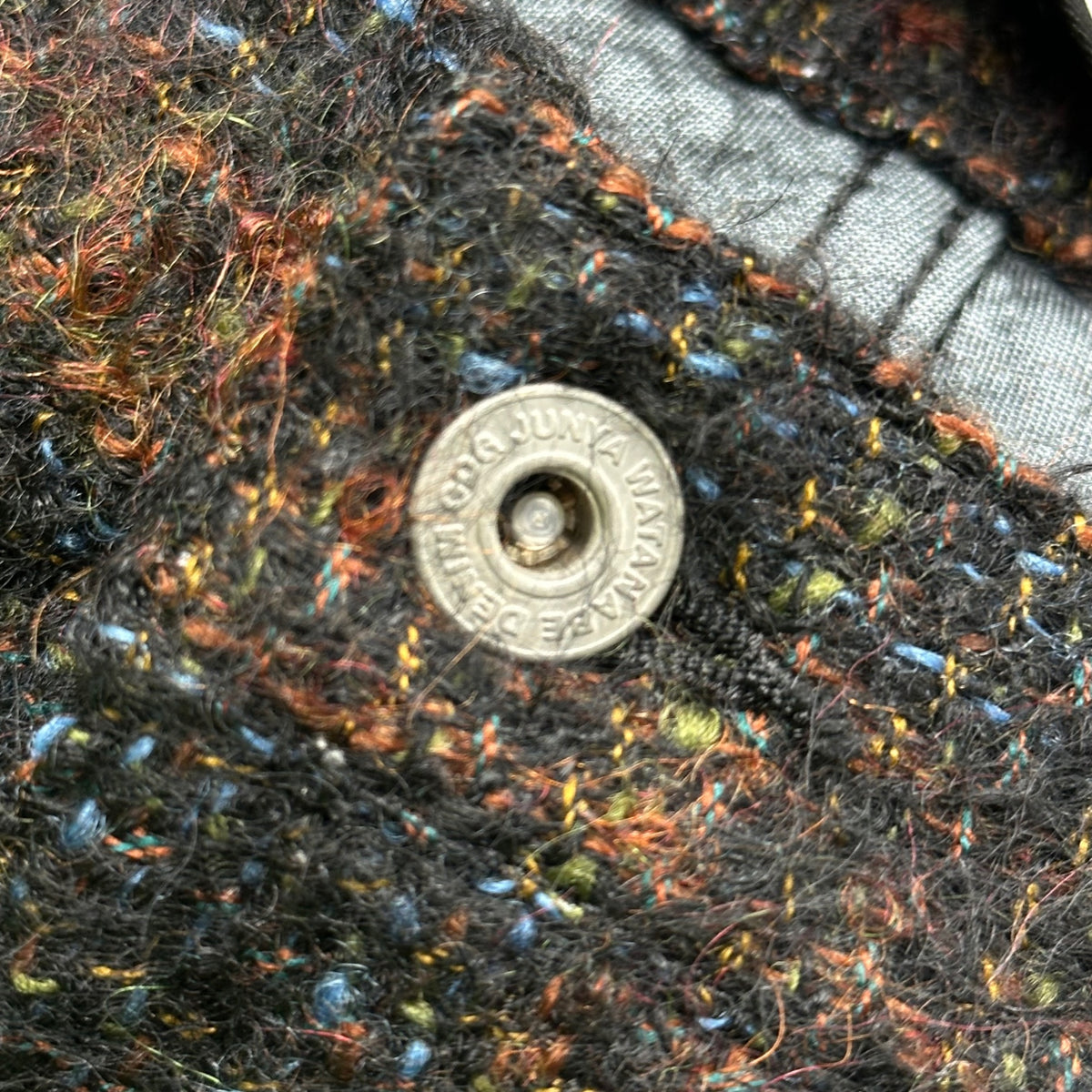 JUNYA WATANABE COMME des GARCONS(ジュンヤワタナベコムデギャルソン) 2005AW Mohair-Blend Windstopper Liner Check Pants モヘヤ混 ウインドストッパーインナー チェック パンツ JP-P009 S ブラック×オレンジ×ブルー AD2005
