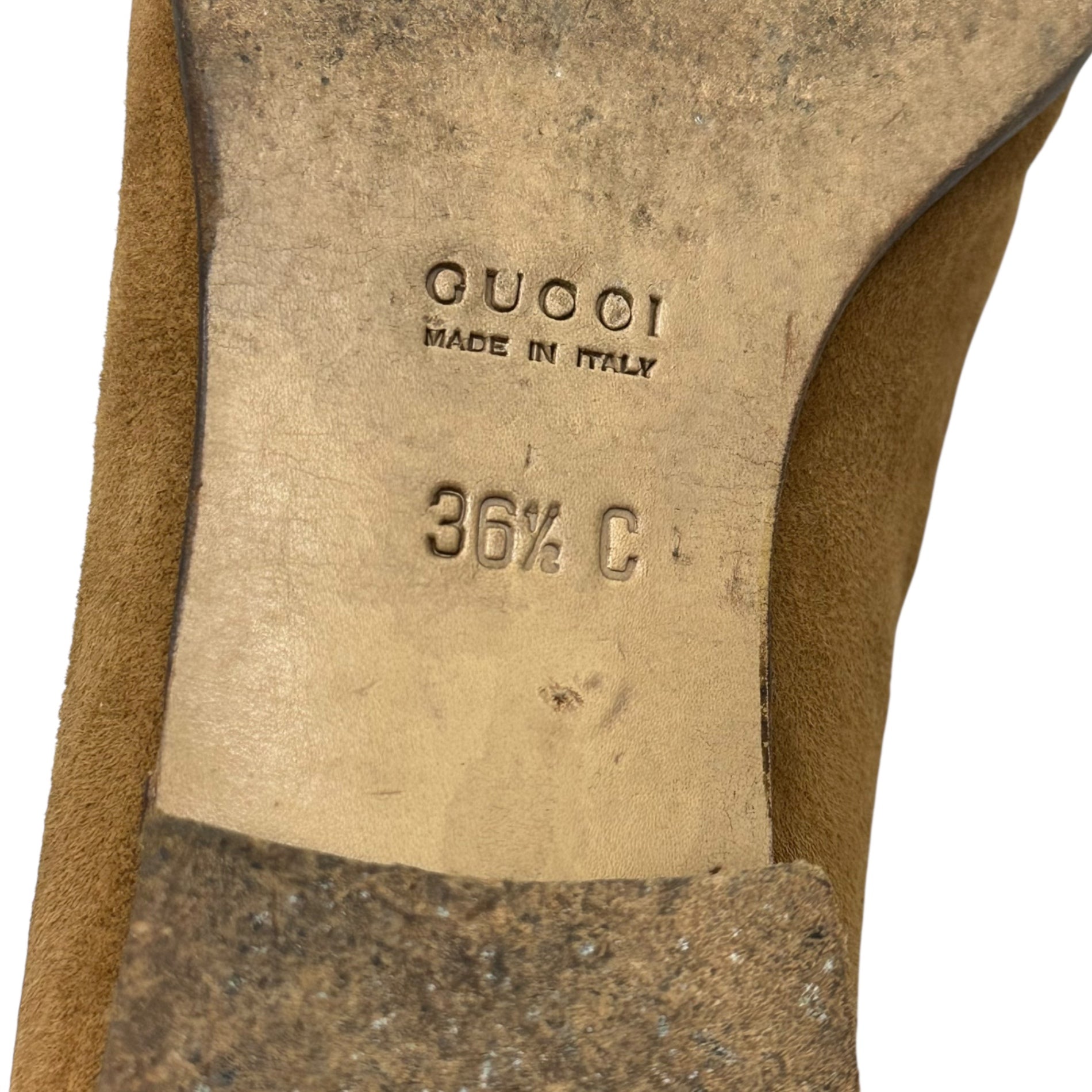 GUCCI(グッチ) Bamboo Horsebit Suede Loafer バンブー ホースビット スウェード ローファー 1387 36 1/2C(23cm程度) ブラウン レザー シューズ