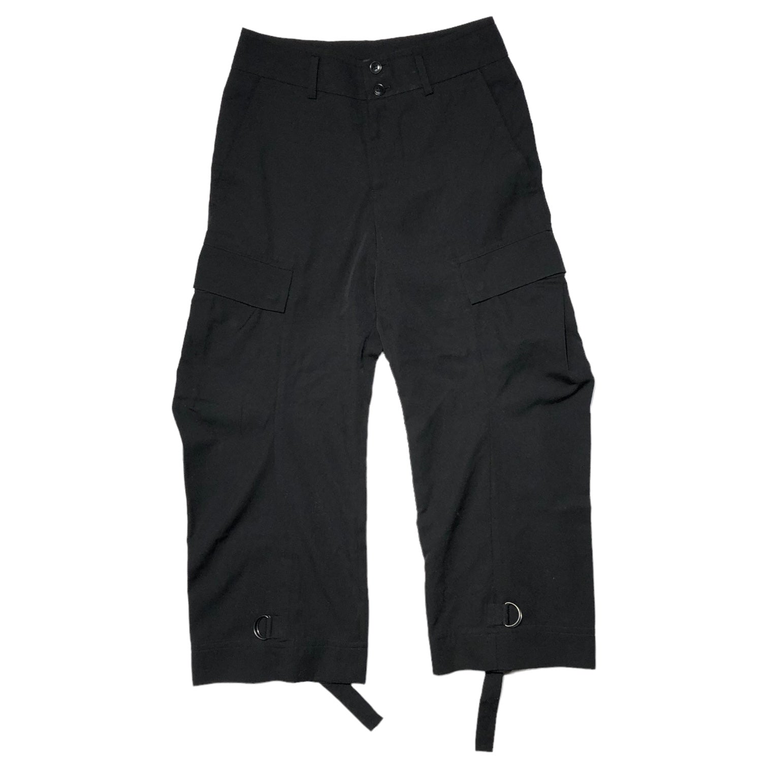 YOHJI YAMAMOTO(ヨウジヤマモト) 23SS WOOL GABBER HIGH WAIST PANTS ウールギャバハイウエストパンツ FI-P53-100 2(M) ブラック