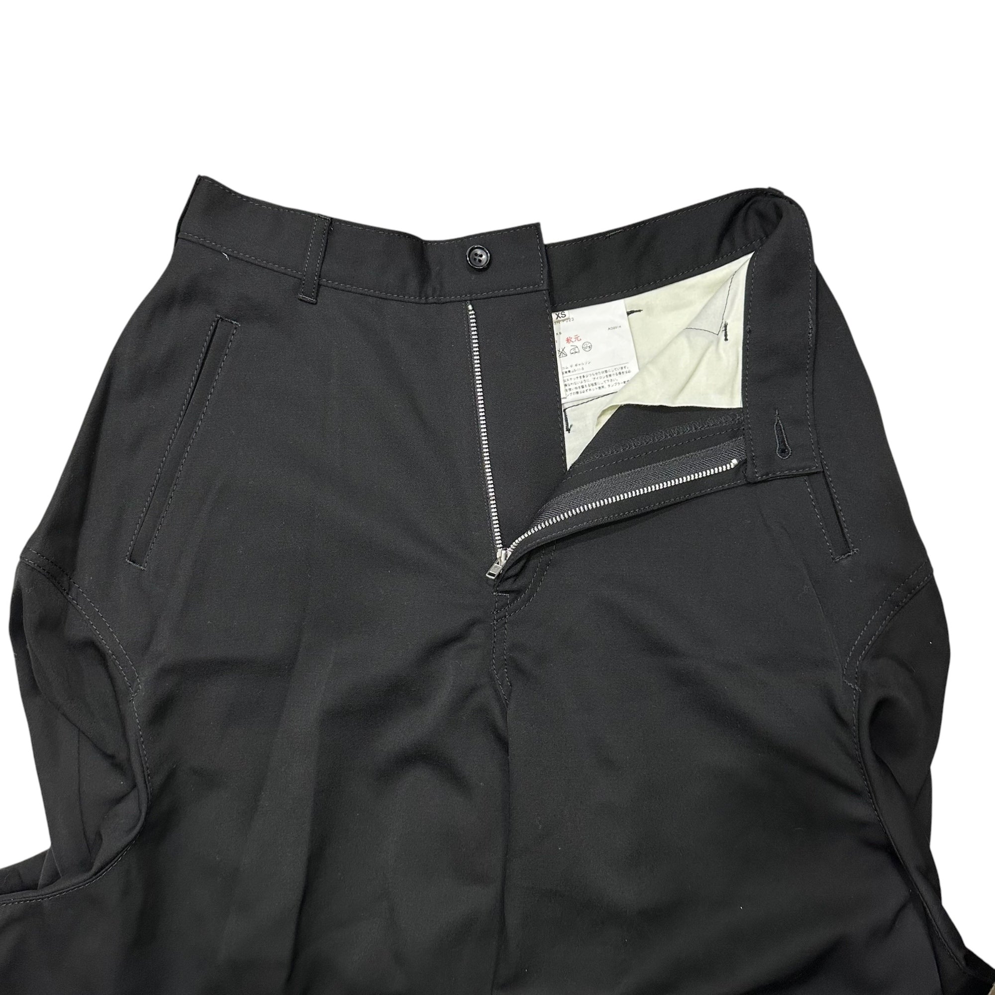 COMME des GARCONS(コムデギャルソン) 2014AW Wool Gabardine Side Big Pocket Wide Shorts ウールギャバジン サイド ビッグポケット ワイド ショーツ ハーフパンツ GN-P023 XS ブラック AD2014 男性着用可能