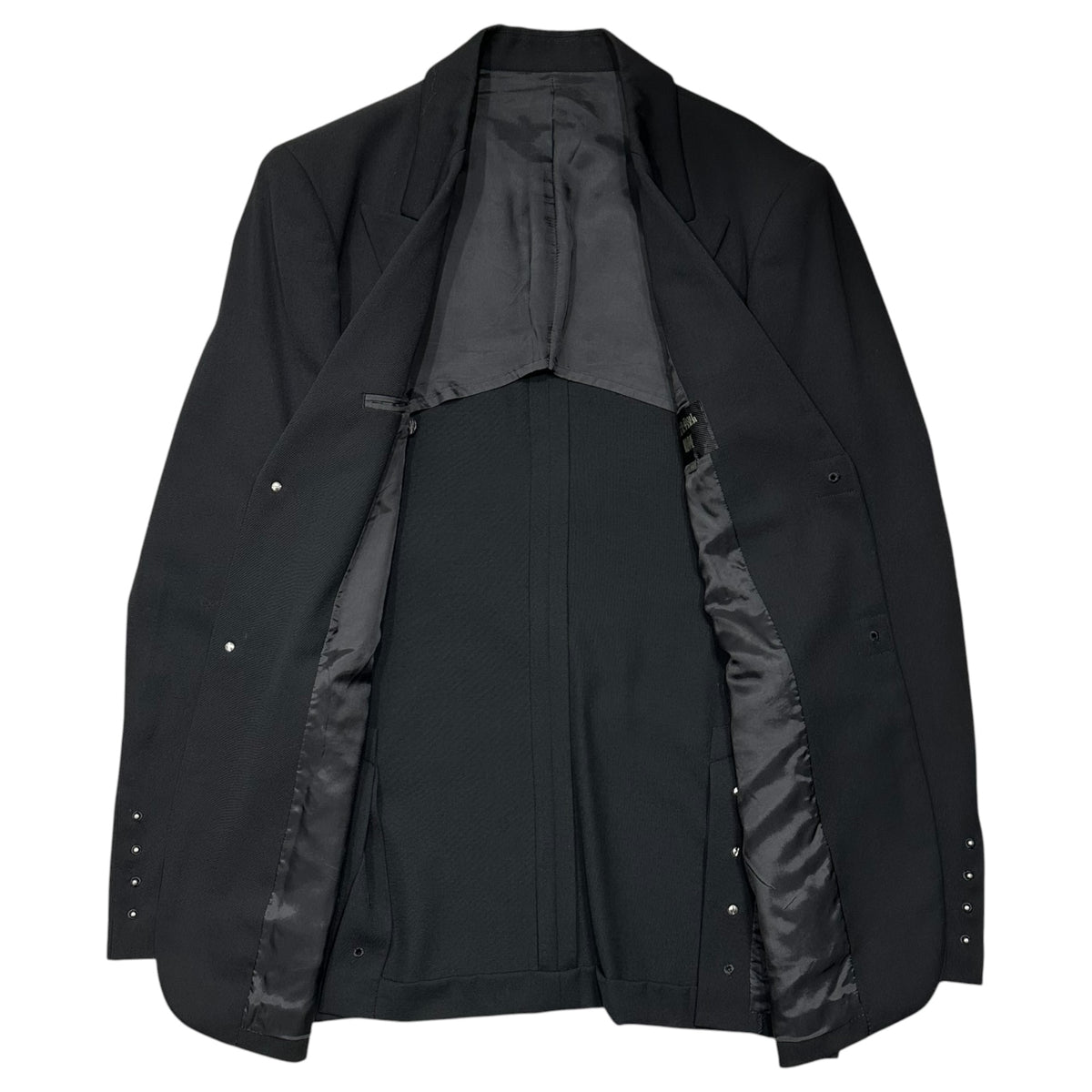 Jean Paul GAULTIER HOMME(ジャンポールゴルチエオム) 1995AW Stud-detailed tailored jacket ギボシ ボタン スタッズ テーラード ジャケット 560-5.JK.JG. 48 ブラック 90's 90年代