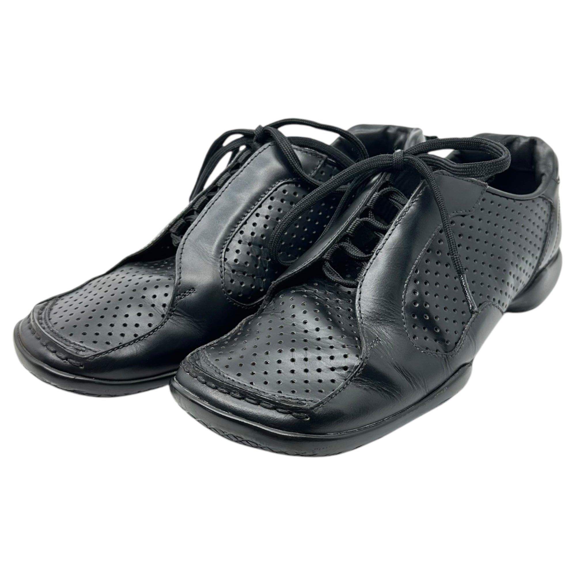 PRADA(プラダ) 00's Perforated leather square toe shoes パンチング レザー スクエア トゥ シューズ 7 1/2(26.5cm程度) ブラック スニーカー