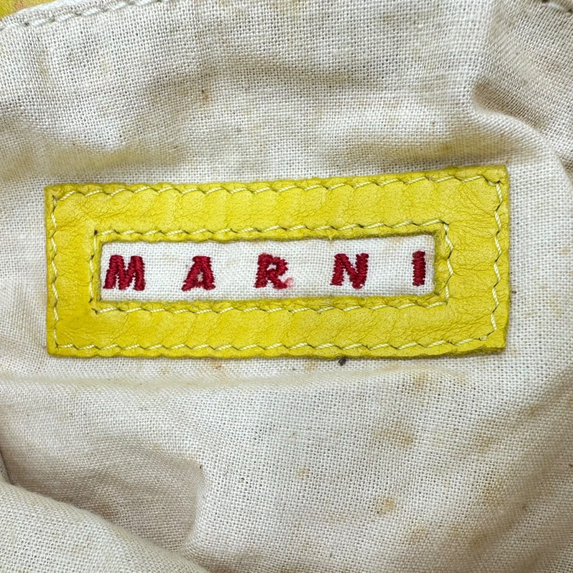 MARNI(マルニ) 2-way leather zip tote bag レザー ジップ トート バッグ イエロー×ブラウン