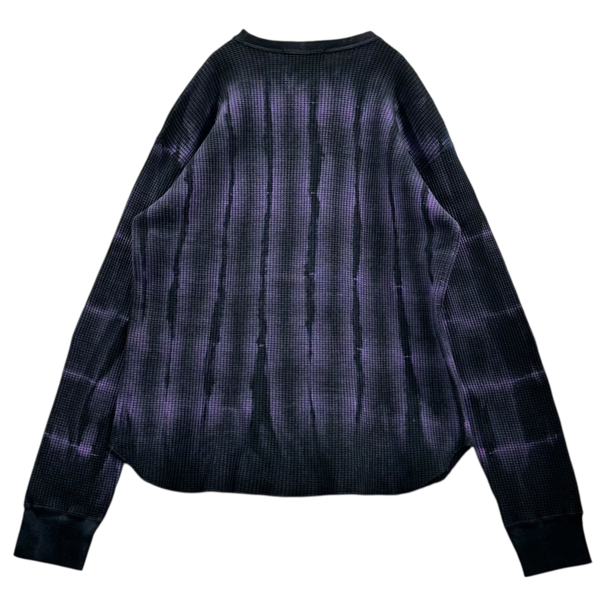 UNUSED(アンユーズド) Tie-dye thermal long-sleeved top タイダイ サーマル 長袖 カットソー US2175 1(S程度) ブラック×パープル
