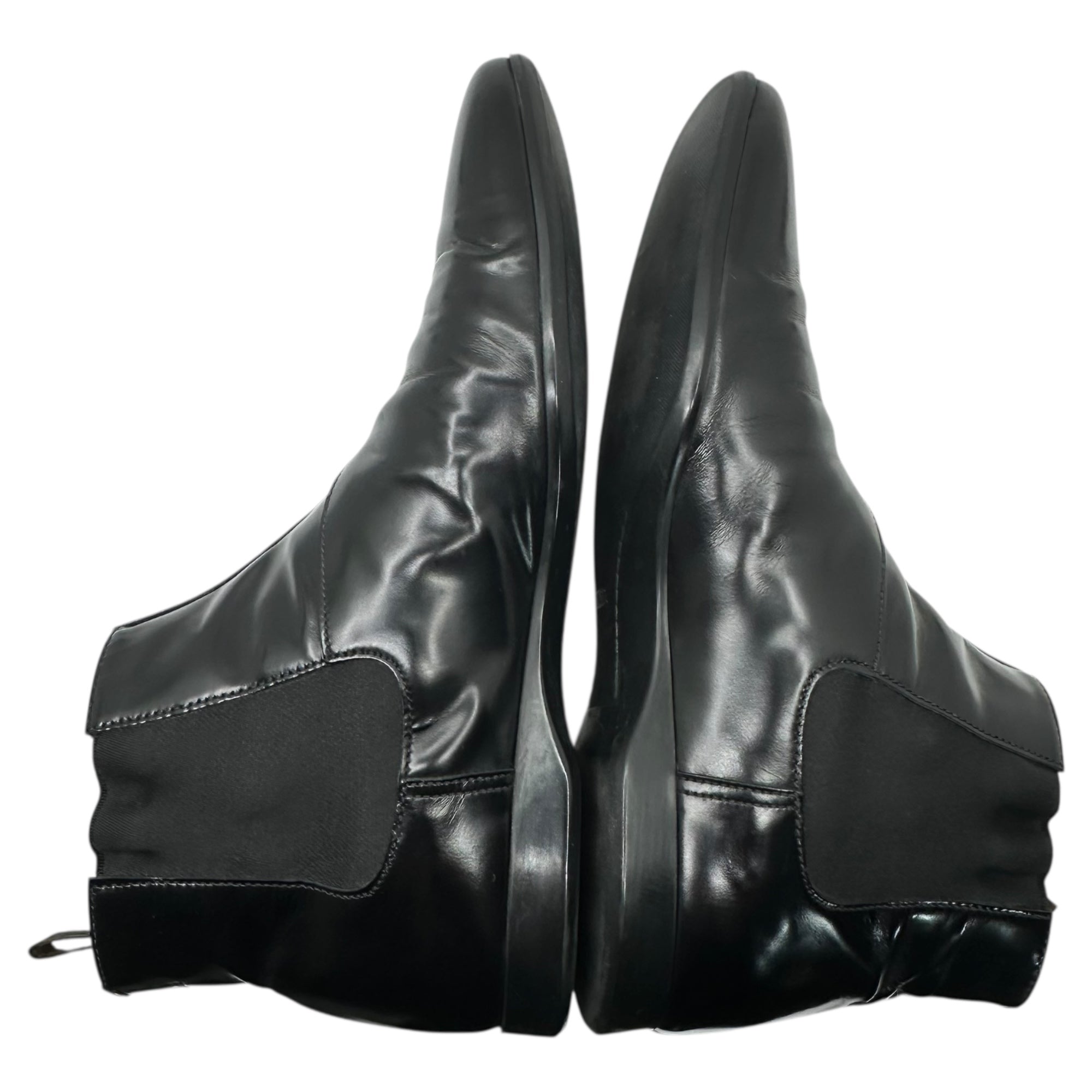 PRADA(プラダ) High-Shine Leather Square Toe Side-Gore Boots ハイシャイン レザー スクエアトゥ サイドゴア ブーツ T1544 7(26cm程度) ブラック