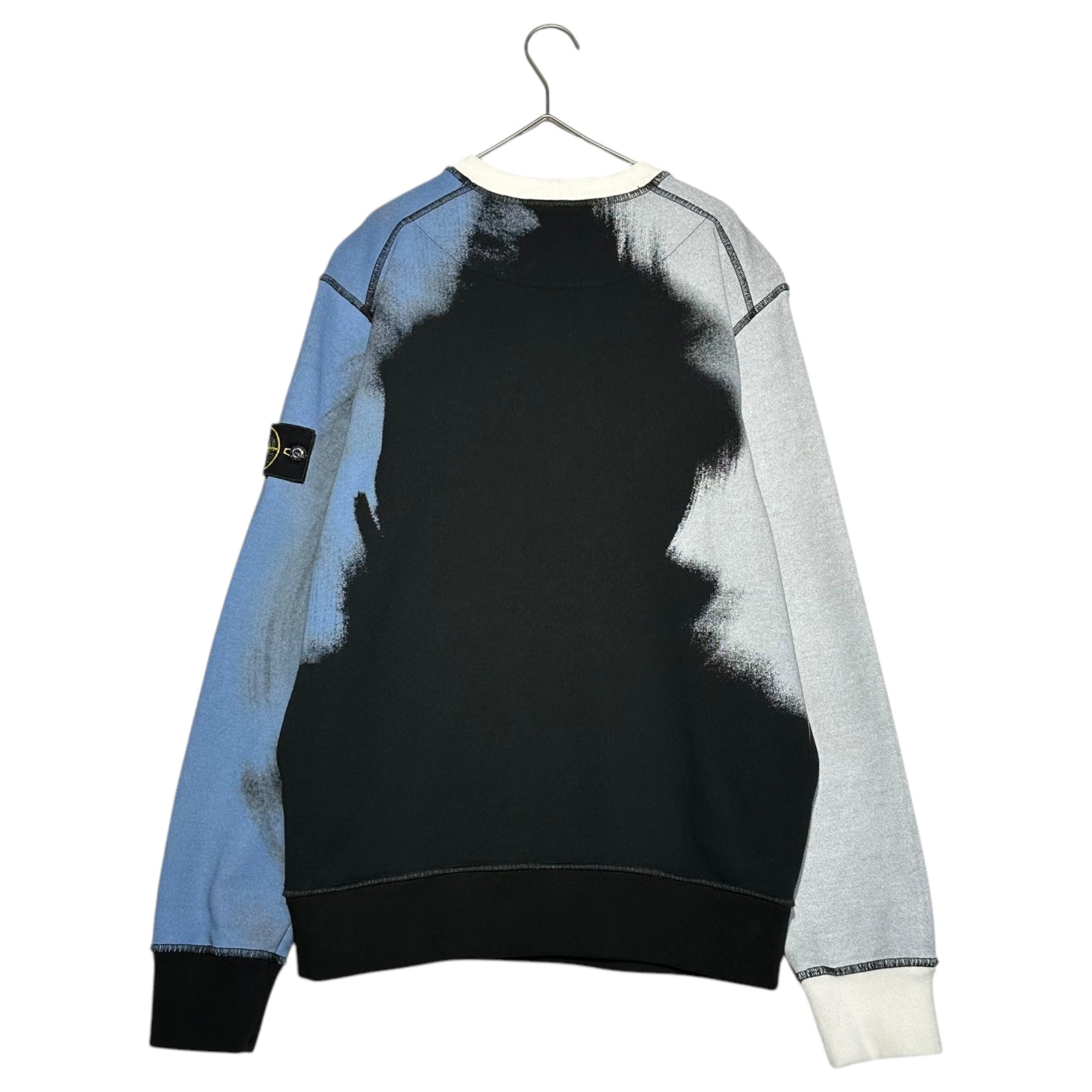 STONE ISLAND(ストーンアイランド) 22AW Blue Motion Saturation Crewneck Sweatshirt ブルー モーション サチュレーション クルーネック スウェット 771563045 M ブルー×ブラック ロゴ ワッペン