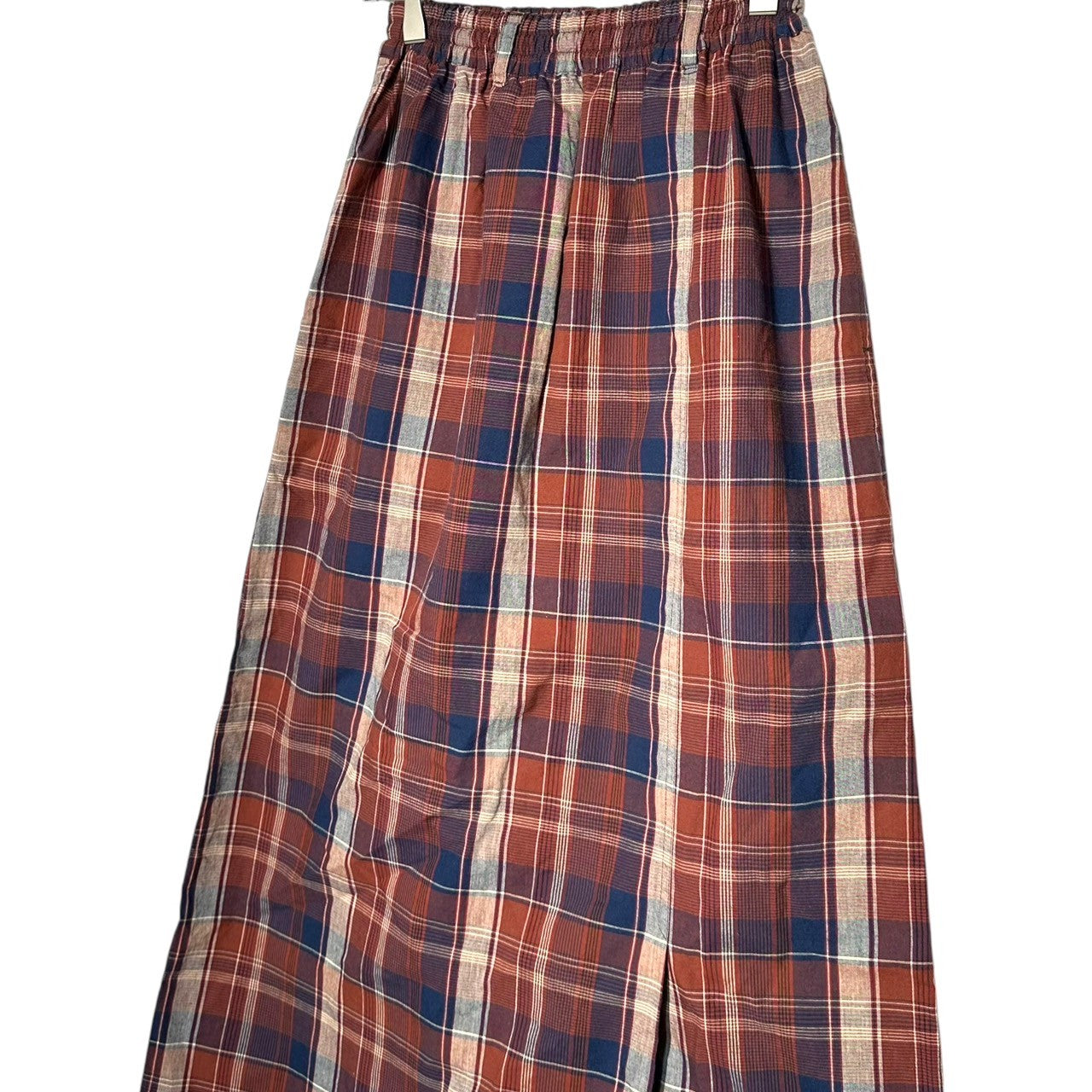HAI SPORTING GEAR ISSEY MIYAKE(ハイスポルティングギア イッセイミヤケ) 80's Cotton Check Long Skirt 80年代 コットン チェック ロング スカート M レッド×ネイビー