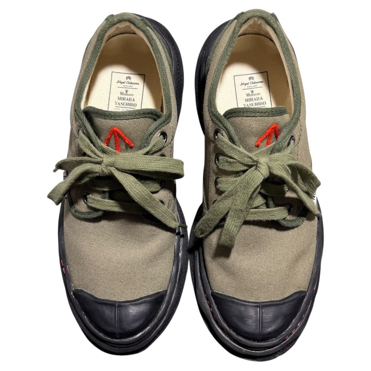 Maison MIHARA YASUHIRO×NIGEL CABOURN(メゾンミハラヤスヒロ×ナイジェルケーボン) COMBAT SHOES コンバット スニーカー C04FW704 42(26.5cm~27cm程度) オリーブ ローカット スニーカー