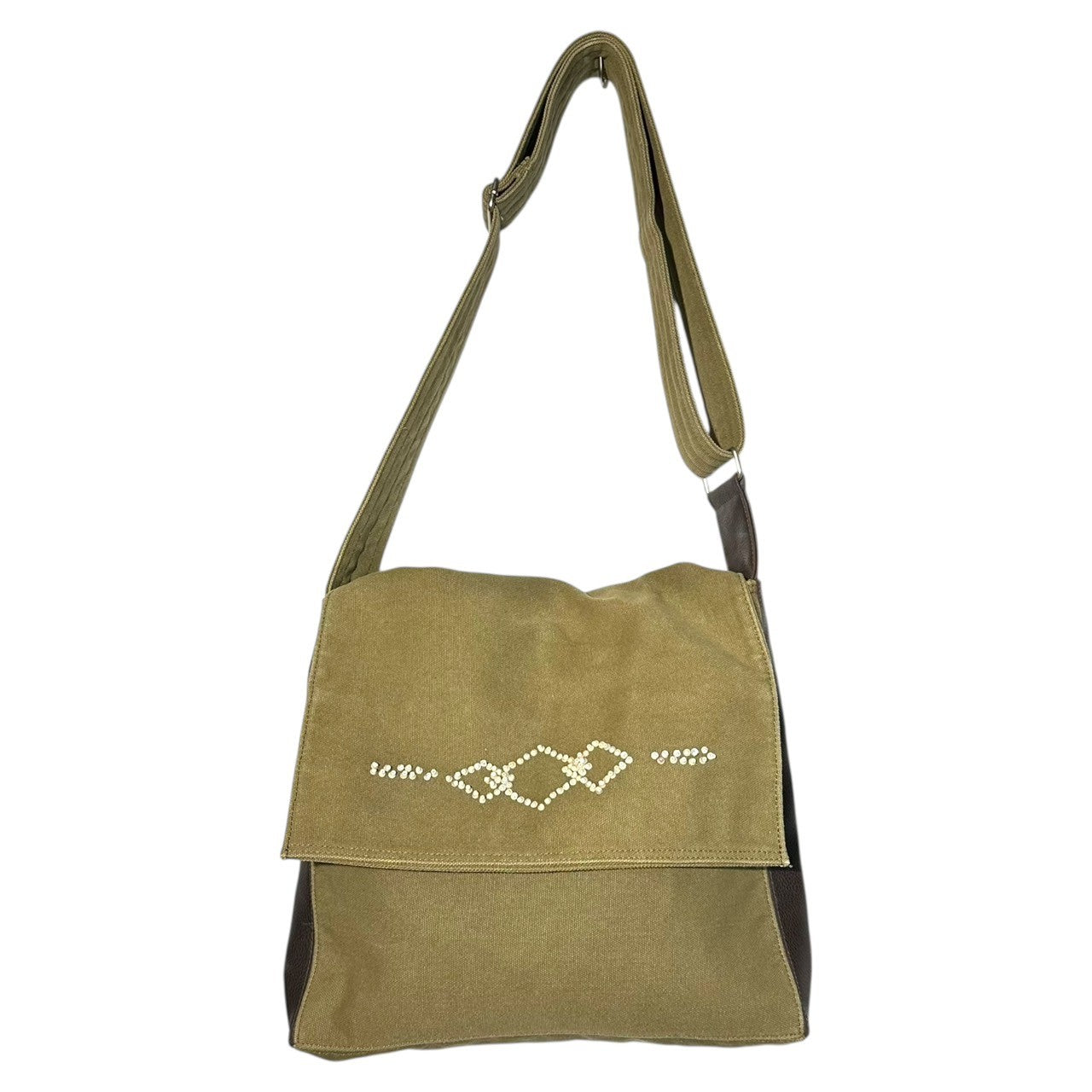 HAI SPORTING GEAR ISSEY MIYAKE(ハイスポルティングギア イッセイミヤケ) 80~90's Canvas shoulder bag with sequin embellishment スパンコール装飾 キャンバス ショルダーバッグ カーキ