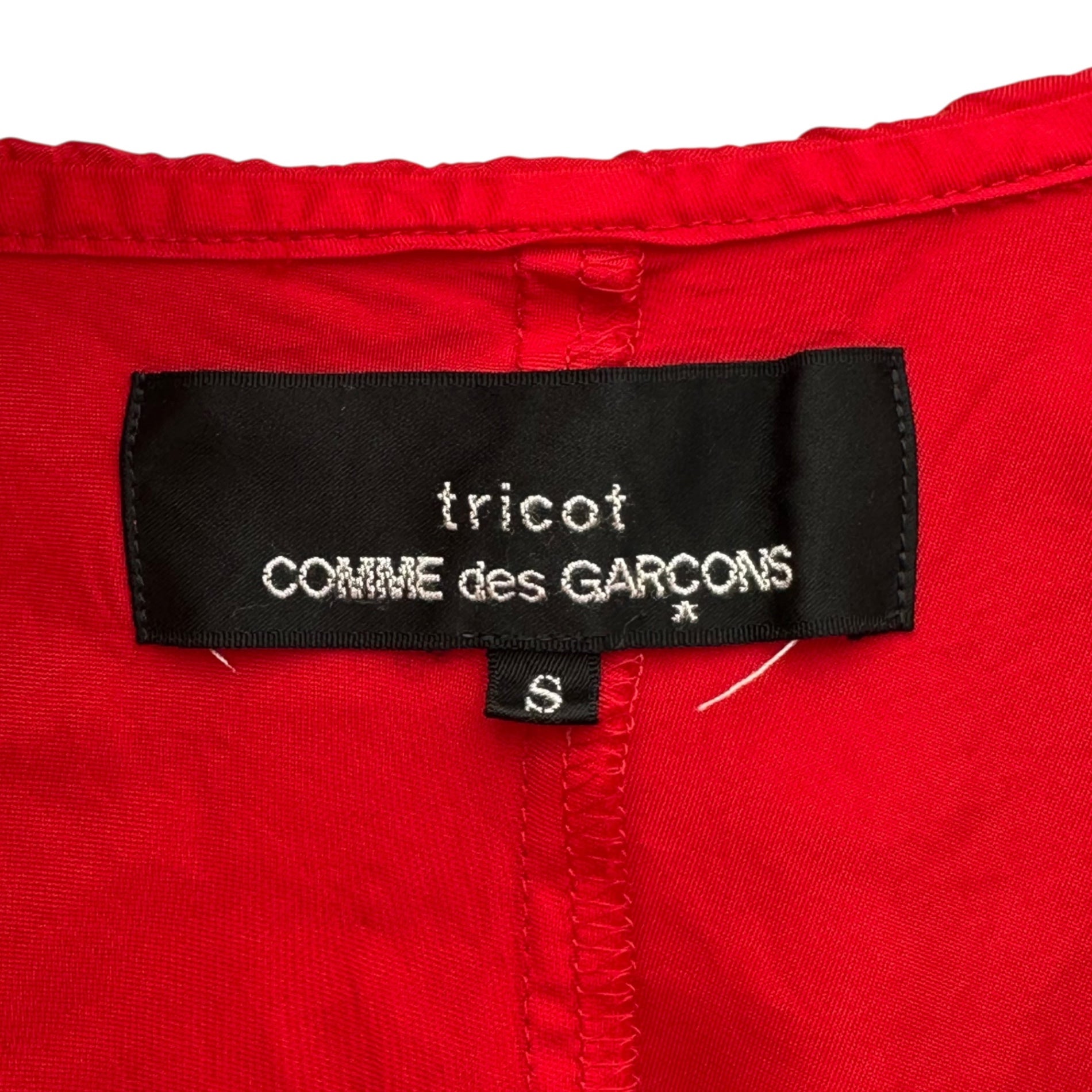 tricot COMME des GARCONS(トリココムデギャルソン) 09AW Front Pocket Round Collar Cupro Blouse フロントポケット 丸襟 キュプラ ブラウス TD-B036 S レッド AD2009