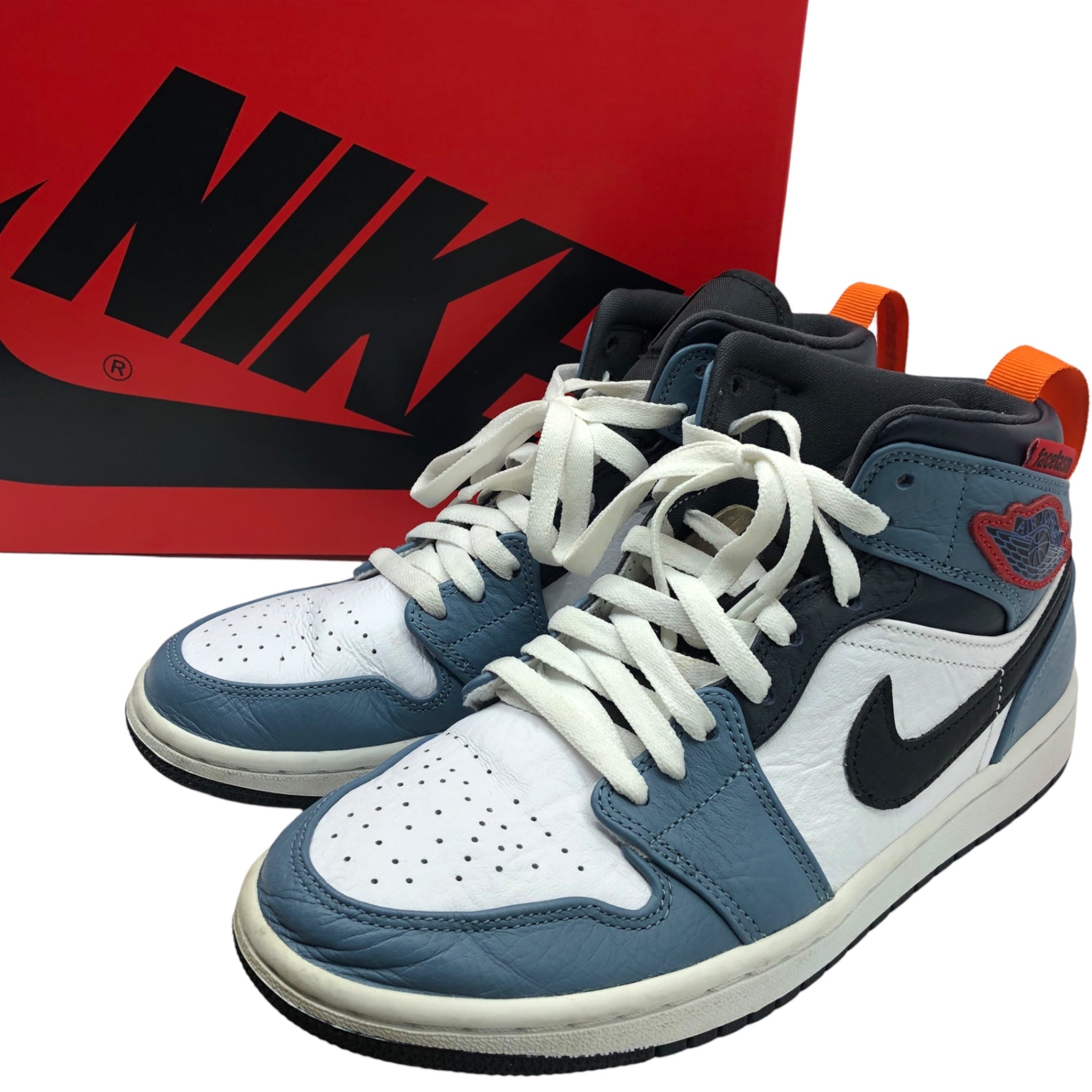 NIKE × FACETASM(ナイキ×ファセッタズム) Jordan1 Mid Fearless Facetasm ジョーダン1 ファセッタズム CU2802-100 25.5cm ホワイト×ブルー 箱付