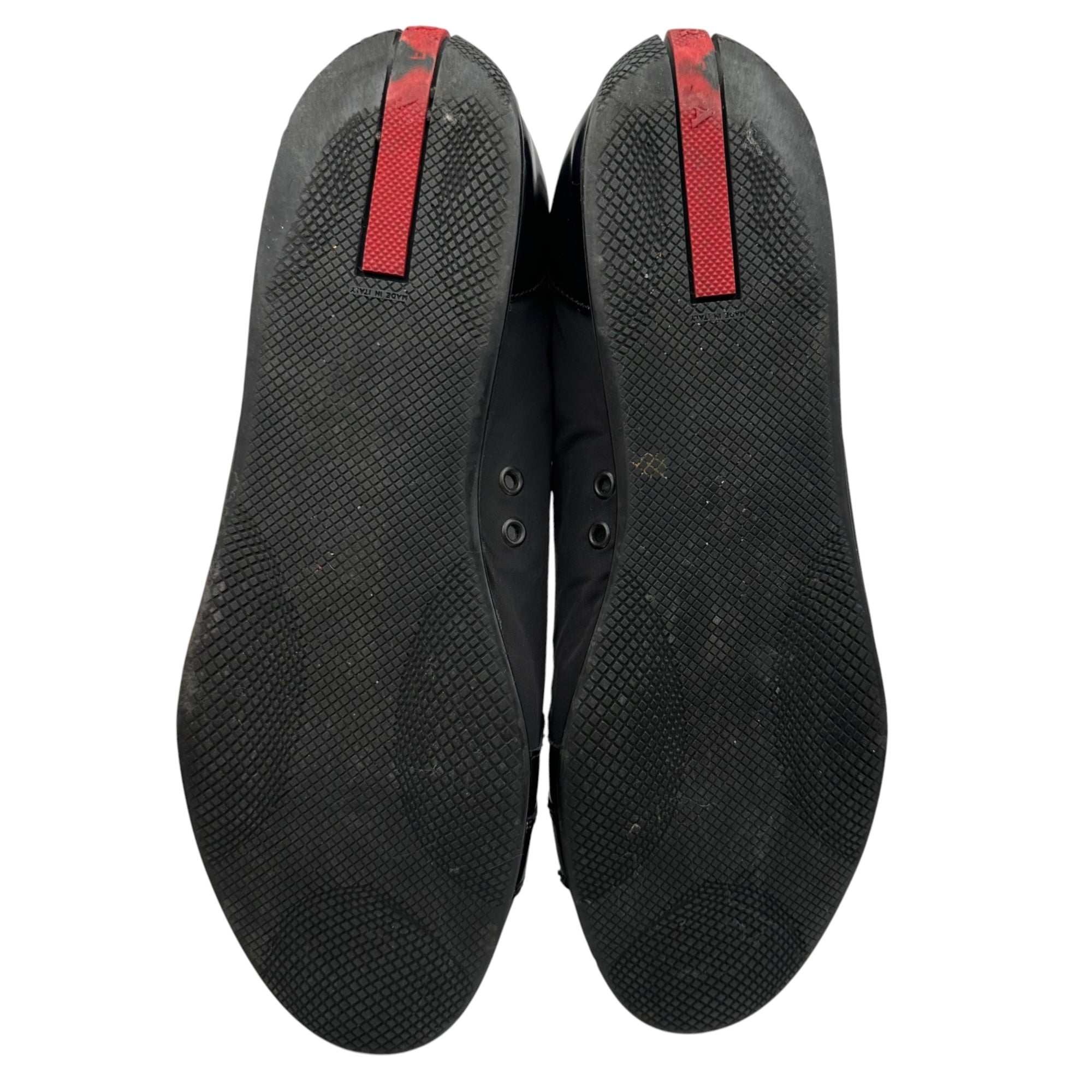PRADA SPORT(プラダスポーツ) Low-Profile Nylon Leather Sneakers 薄底 ナイロン レザー スニーカー 4703 38(24.5cm程度) ブラック