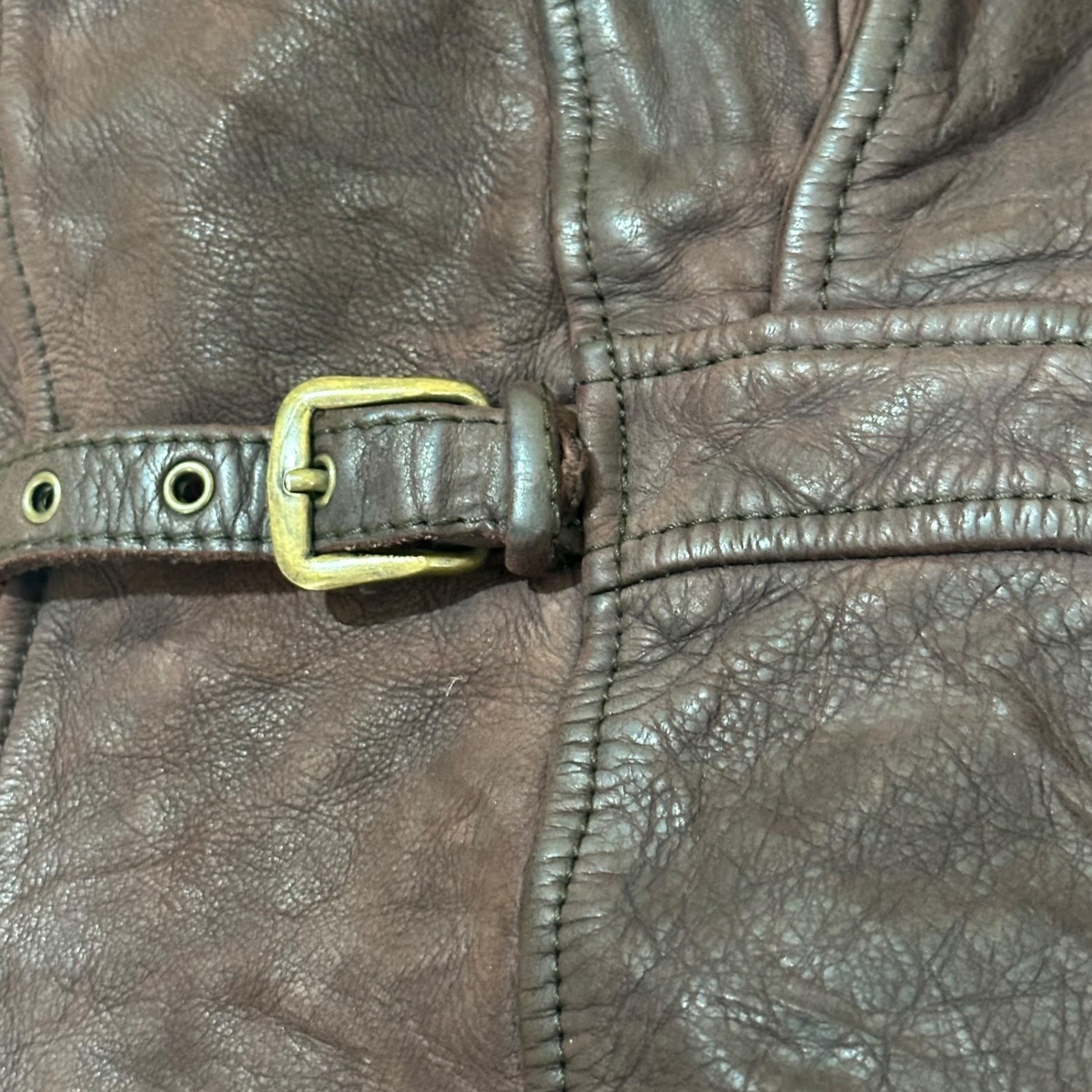 EMPORIO ARMANI(エンポリオアルマーニ) 90's Button Leather Vest 90年代 ボタン レザー ベスト 50(L~XL程度) ダークブラウン SAMPLE品