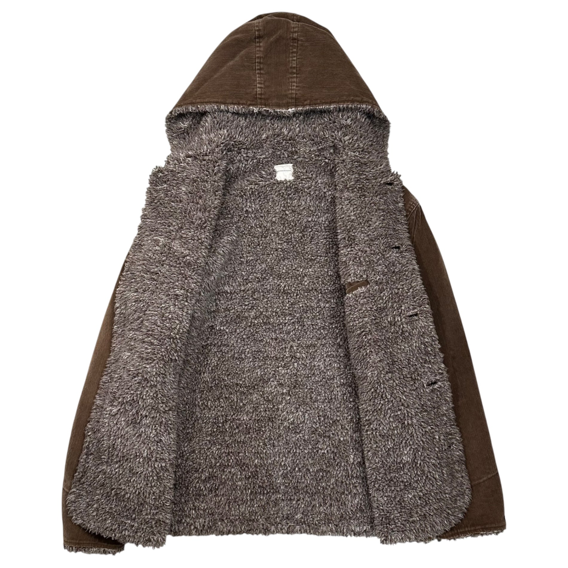 GOODENOUGH(グッドイナフ) 00's Corduroy Boa Hooded Jacket コーデュロイ ボア フーデット ジャケット L ブラウン