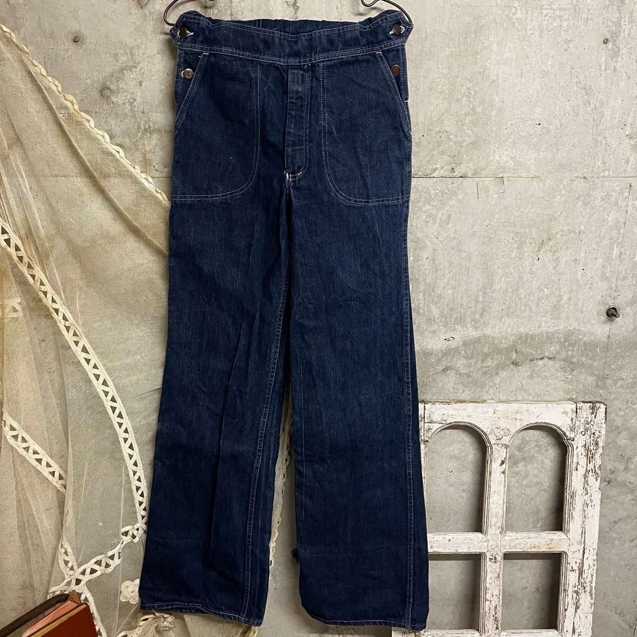 Euro vintage(ヨーロッパヴィンテージ) Lee corper 80's~インディゴデニム オーバーオール コットン100% S~Mサイズ程度 インディゴ