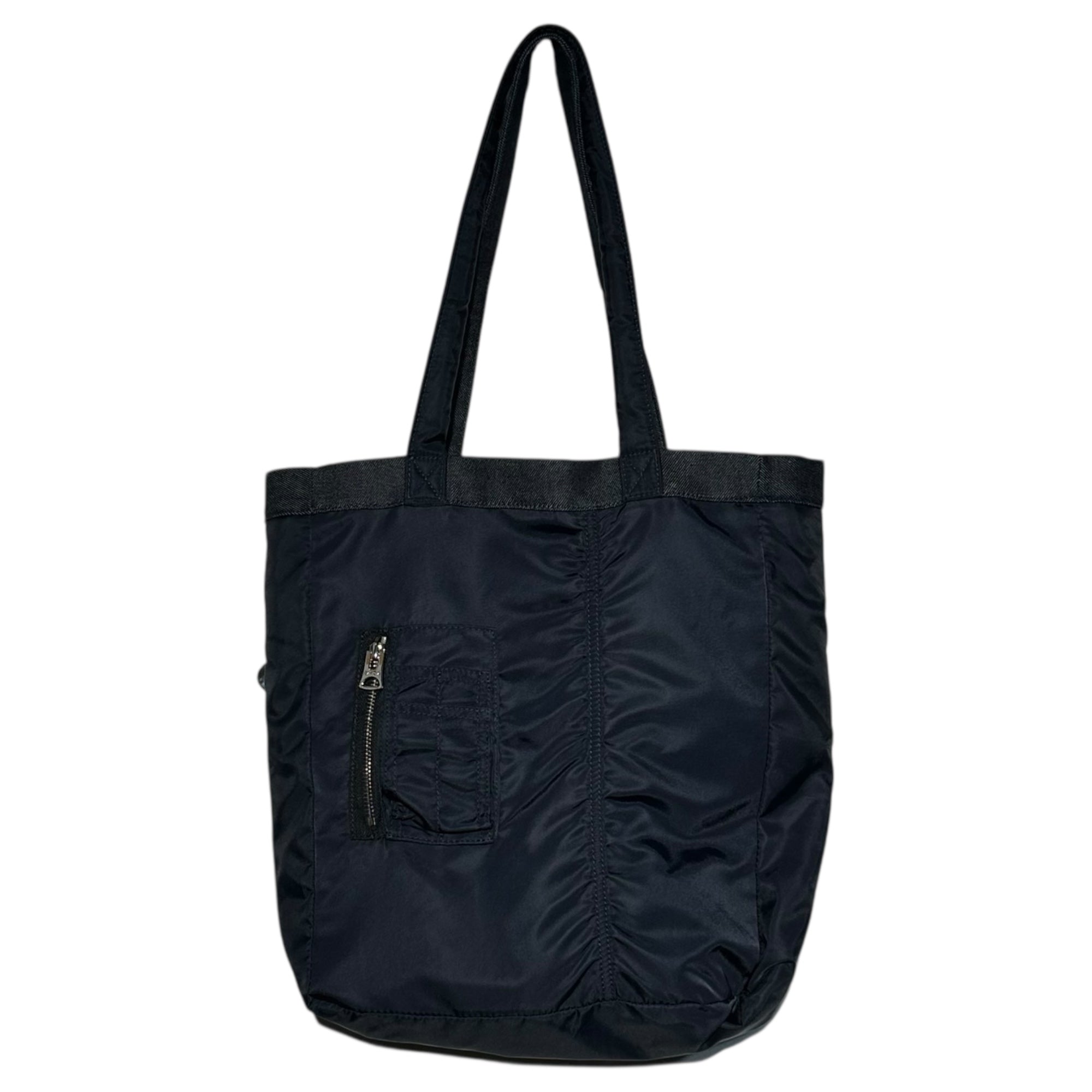 sacai × A.P.C.(サカイ × アーペーセー) Denim Logo Tote Bag デニム ロゴ トートバッグ インディゴ×ホワイト リバーシブル