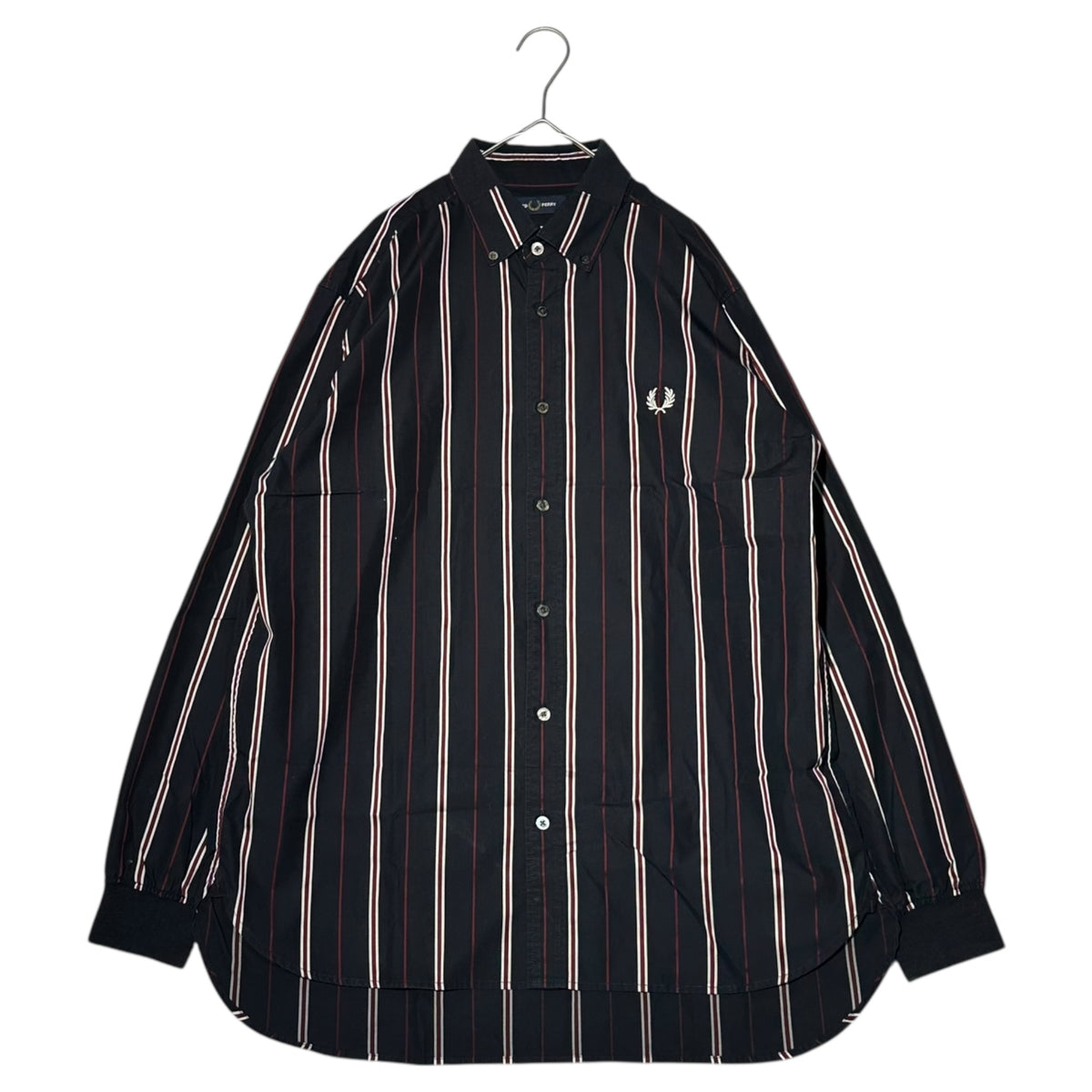 FRED PERRY(フレッドペリー) Cotton L /S Striped Shirt コットン 長袖 
