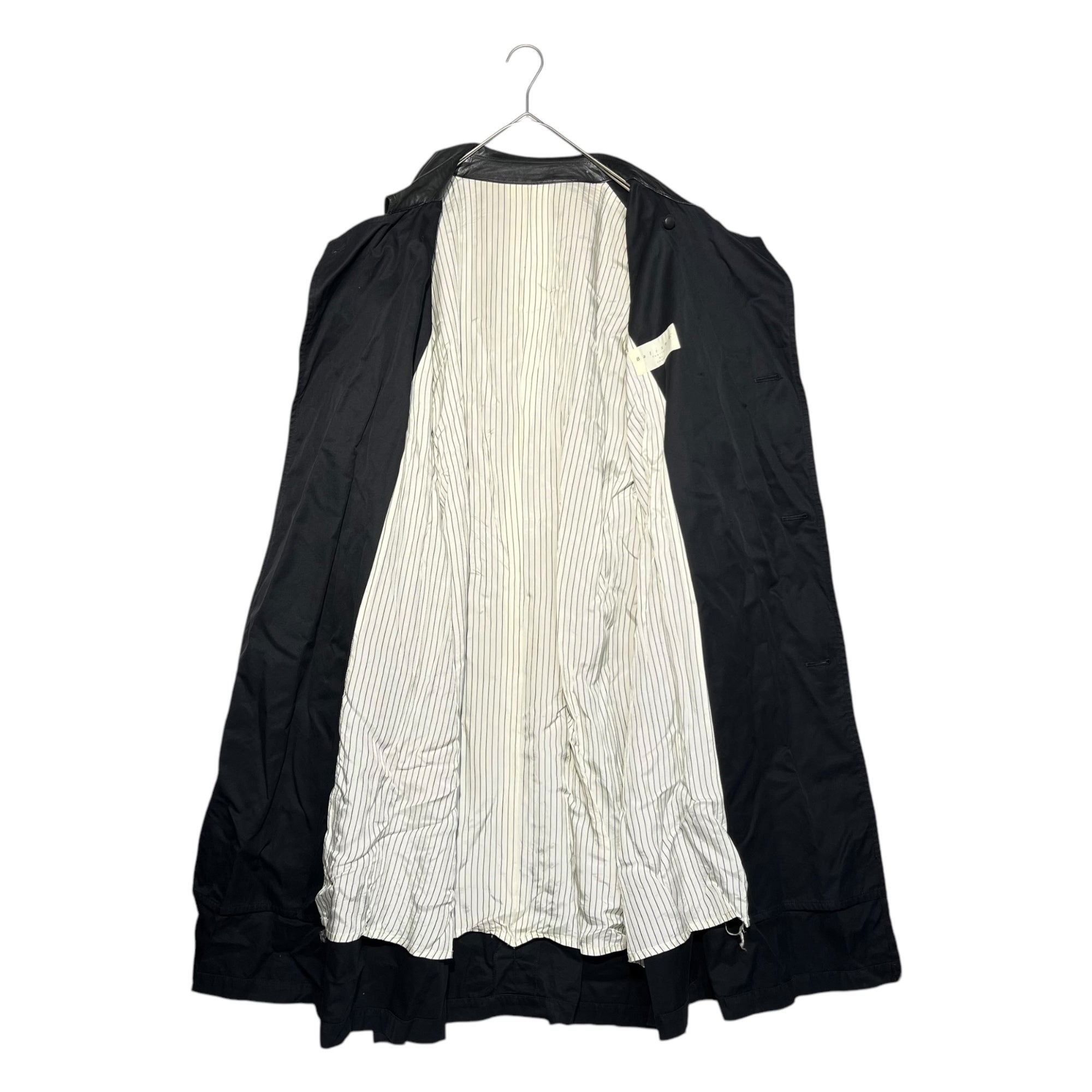 Balise-U(バリーズユー) VINTAGE leather collar trench coat ヴィンテージ レザー カラー トレンチコート ブラック JAPAN VINTAGE