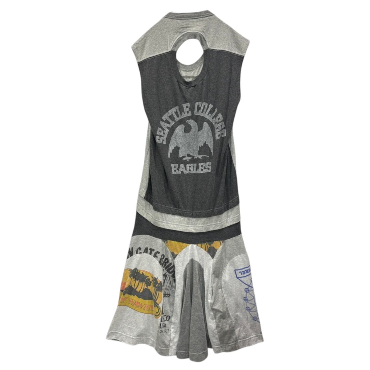 JUNYA WATANABE COMME des GARCONS(ジュンヤワタナベコムデギャルソン) 2006SS Reconstructed Docking Sleeveless Dress 再構築 ドッキング ノースリーブ ワンピース JQ-O017 SS グレー AD2005 00s アーカイブ コレクションLOOK14着用 稀少