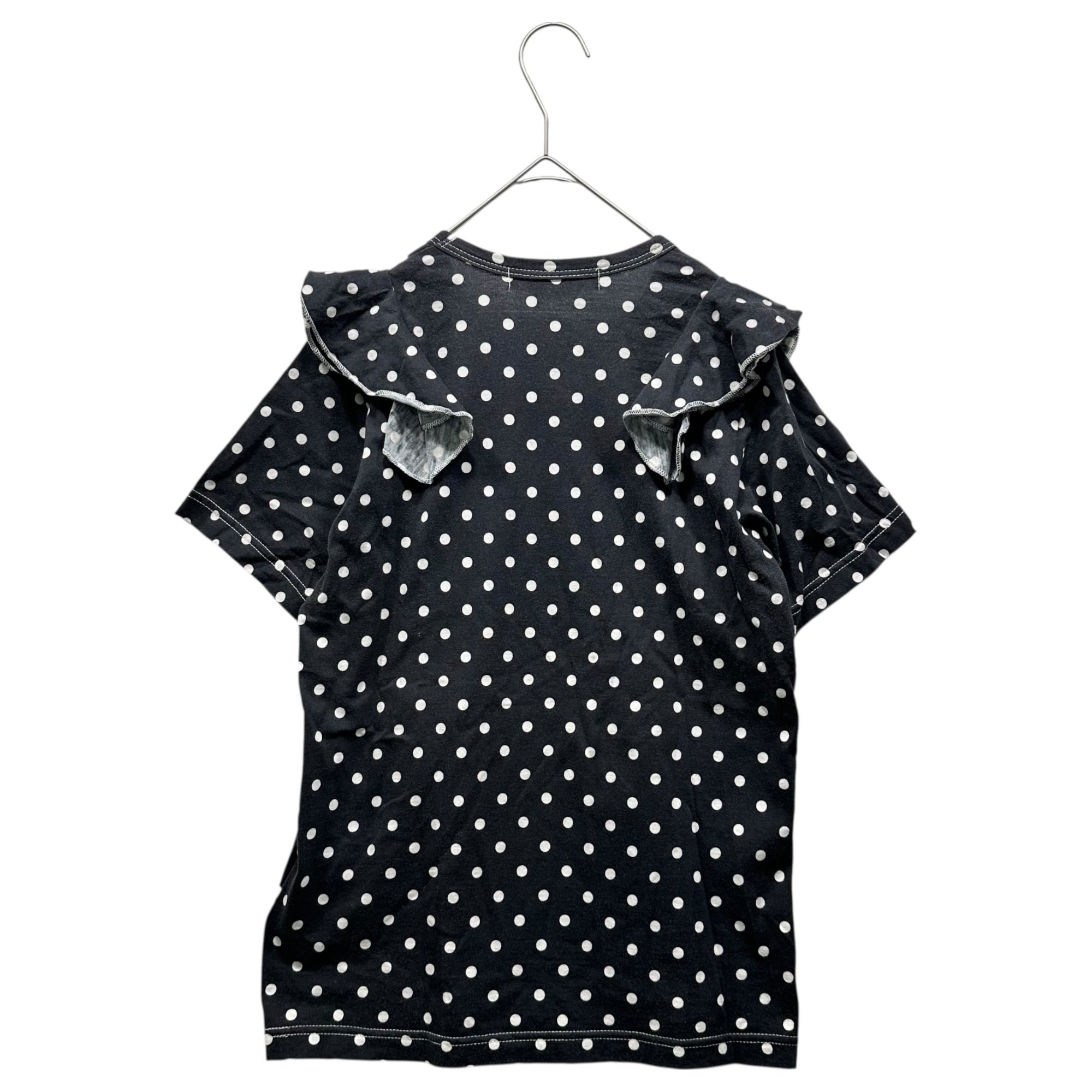 COMME des GARCONS COMME des GARCONS(コムデギャルソンコムデギャルソン) 09SS Front-Frill Dot T-Shirt フロント フリル ドット Tシャツ カットソー RC-T007 S ブラック×ホワイト AD2008