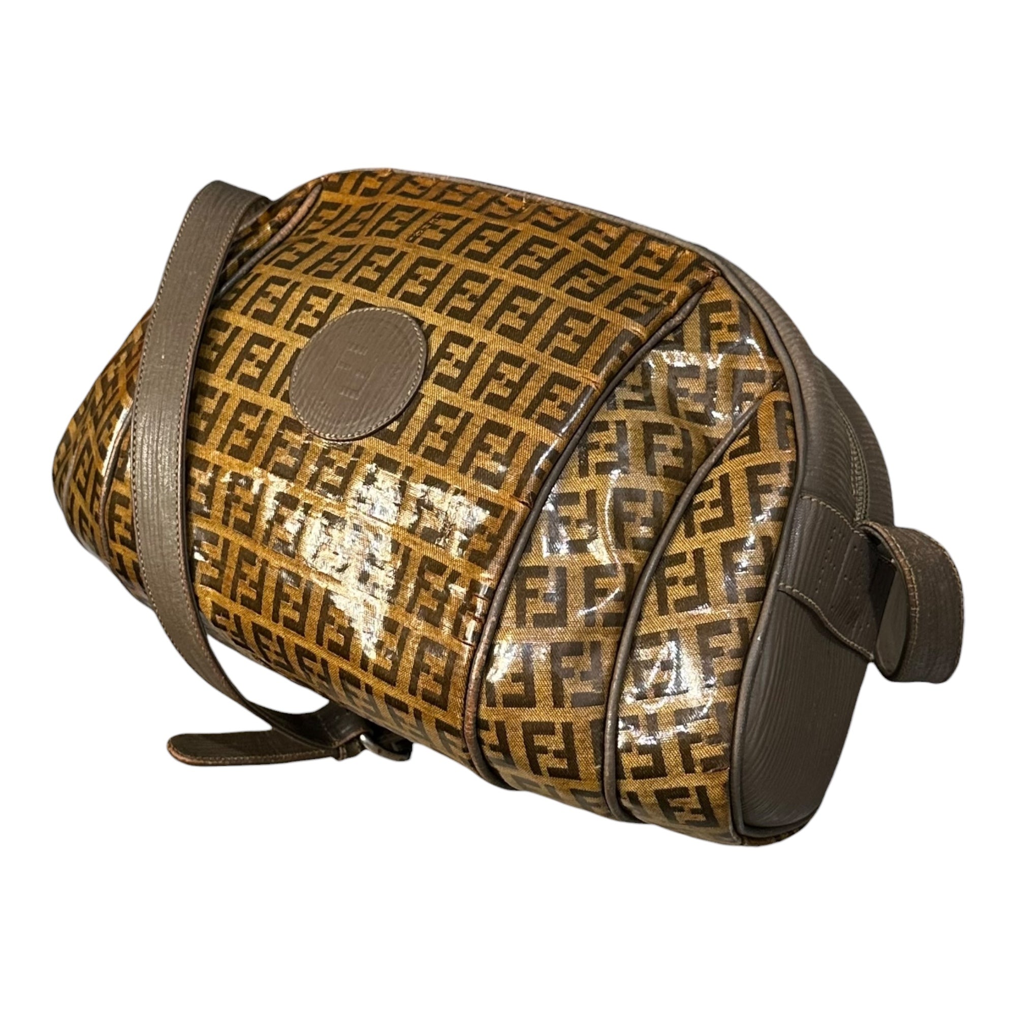 FENDI(フェンディ) Zucchino PVC Shoulder Bag ズッキーノ柄 PVC ショルダー バッグ ブラウン ヴィンテージ OLD ズッカ