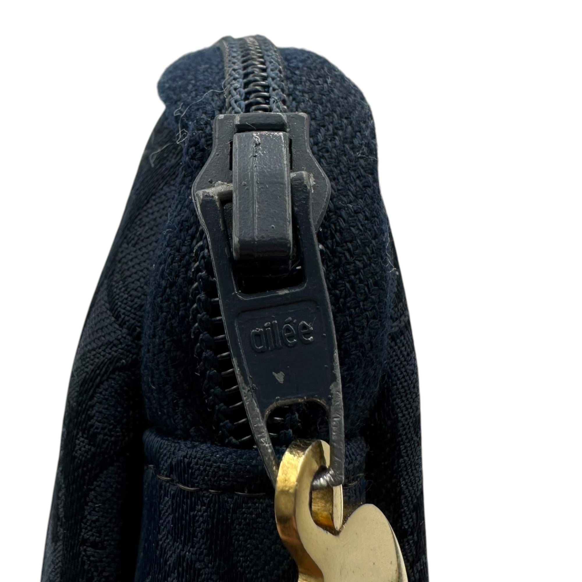 Christian Dior(クリスチャンディオール) 1970's Trotter pouch トロッター ポーチ ネイビー 70年代 alieeジップ ヴィンテージ コスメ
