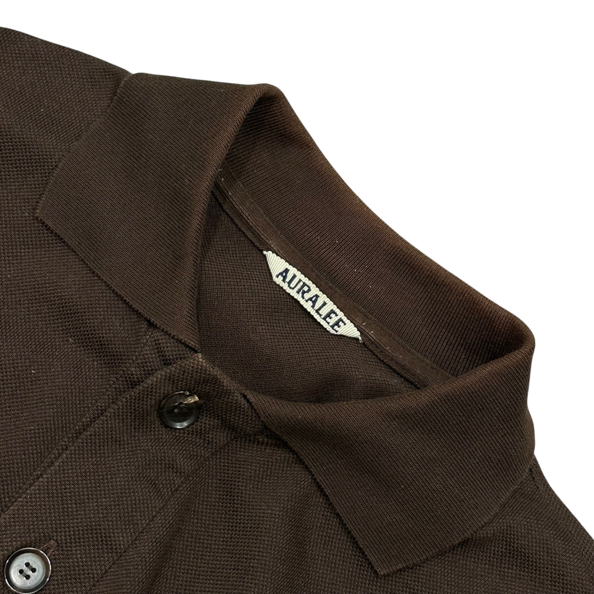 AURALEE(オーラリー) 2021SS SUPER FINE COTTON SALT SHRINK PIQUE BIG POLO スーパー ファイン コットン ソルト シュリンク ビッグ ポロシャツ A21SP01EK 4 ブラウン