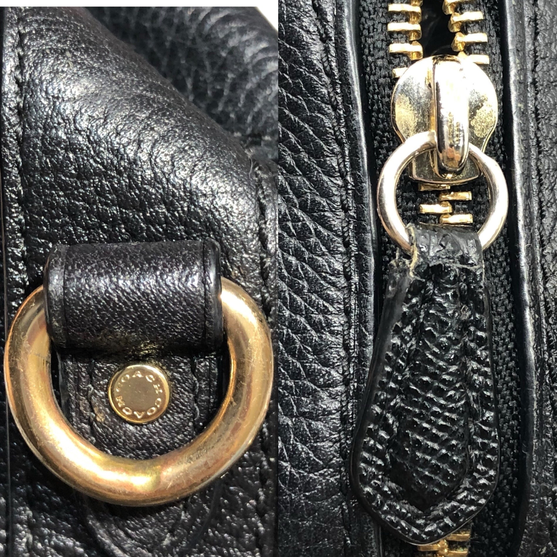 COACH(コーチ) Camera bag カメラ バッグ 29411 ブラック×ゴールド ショルダー バッグ ぺブルドレザー チェーン