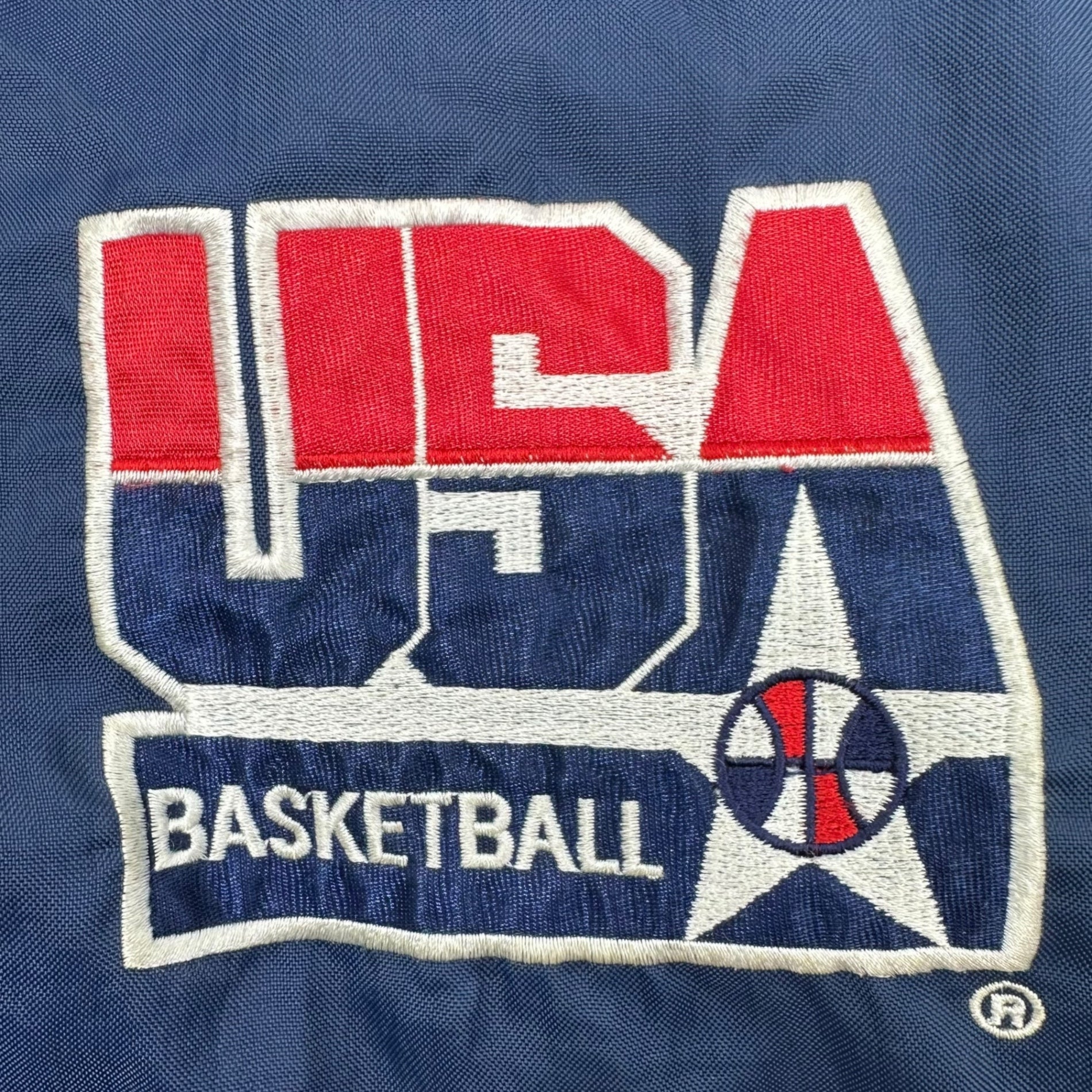 PRO PLAYER(プロプレイヤー) 90's ”NBA USA DREAM TEAM” V-neck nylon pullover アメリカ ドリームチーム Vネック ナイロン プルオーバー ジャケット XL ネイビー 90年代 ヴィンテージ バスケットボール