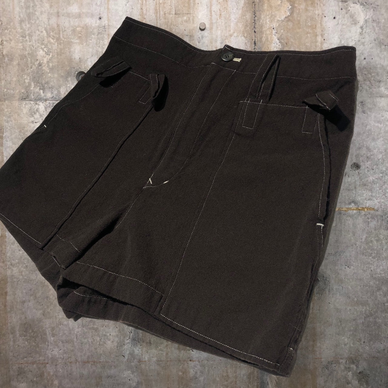 i.s. ISSEY MIYAKE(アイエス イッセイミヤケ) 90's wool front pocket half pants/ウールフロントポケットハーフパンツ IS33-FF011 M ブラウン