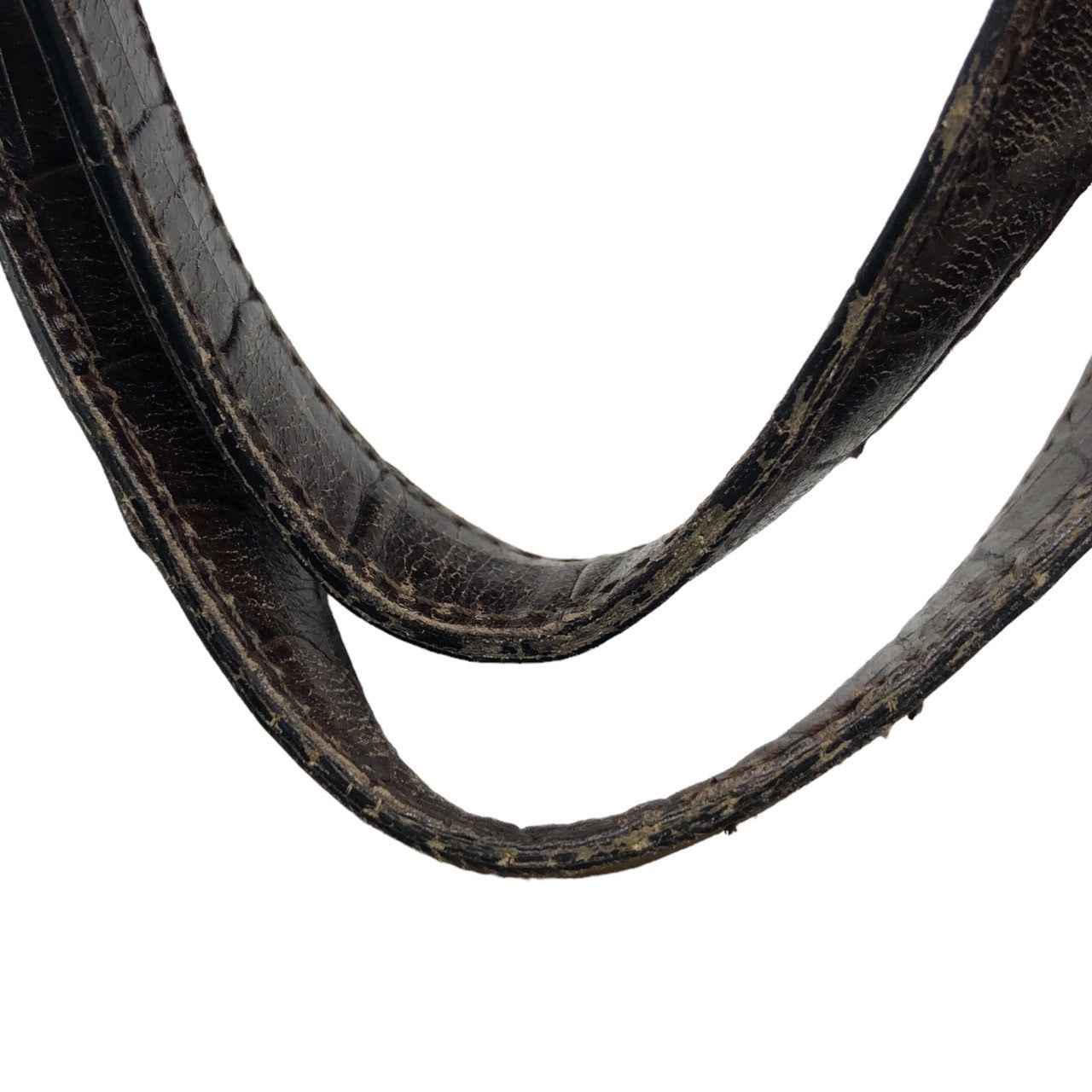 Salvatore Ferragamo(サルヴァトーレフェラガモ) ガンチーニ クロコ 型押し スウェード レザー トート バッグ ハンド EA-217699 ブラウン ヴィンテージ OLD