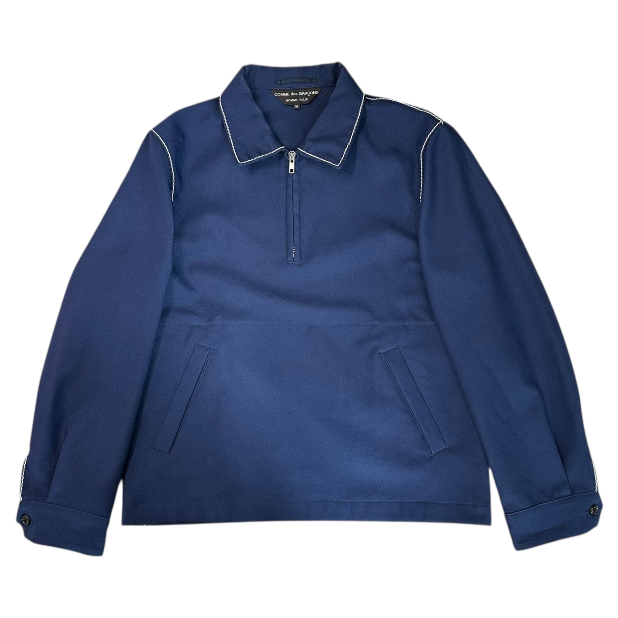 COMME des GARCONS HOMME PLUS(コムデギャルソンオムプリュス) 99AW Souvenir Kitsch stitch pullover Jacket スーベニールキッチュ期 ステッチ プルオーバー ジャケット M ネイビー エルメス期