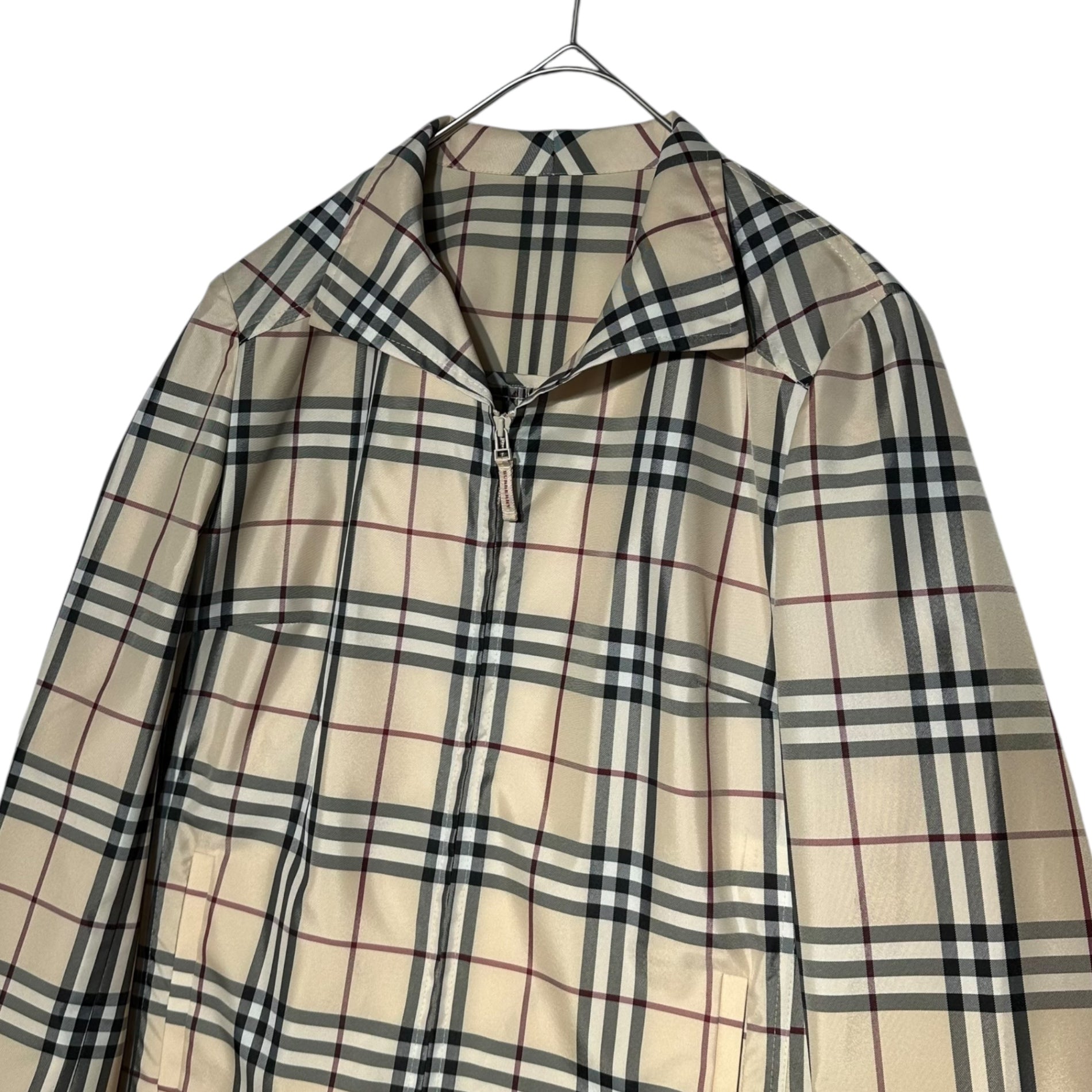 BURBERRY LONDON(バーバリーロンドン) Nova Check Nylon Zip Up Jacket ノヴァチェック ナイロン ジップアップ ジャケット FCA17-027 42(XL程度) ベージュ メンズ着用可