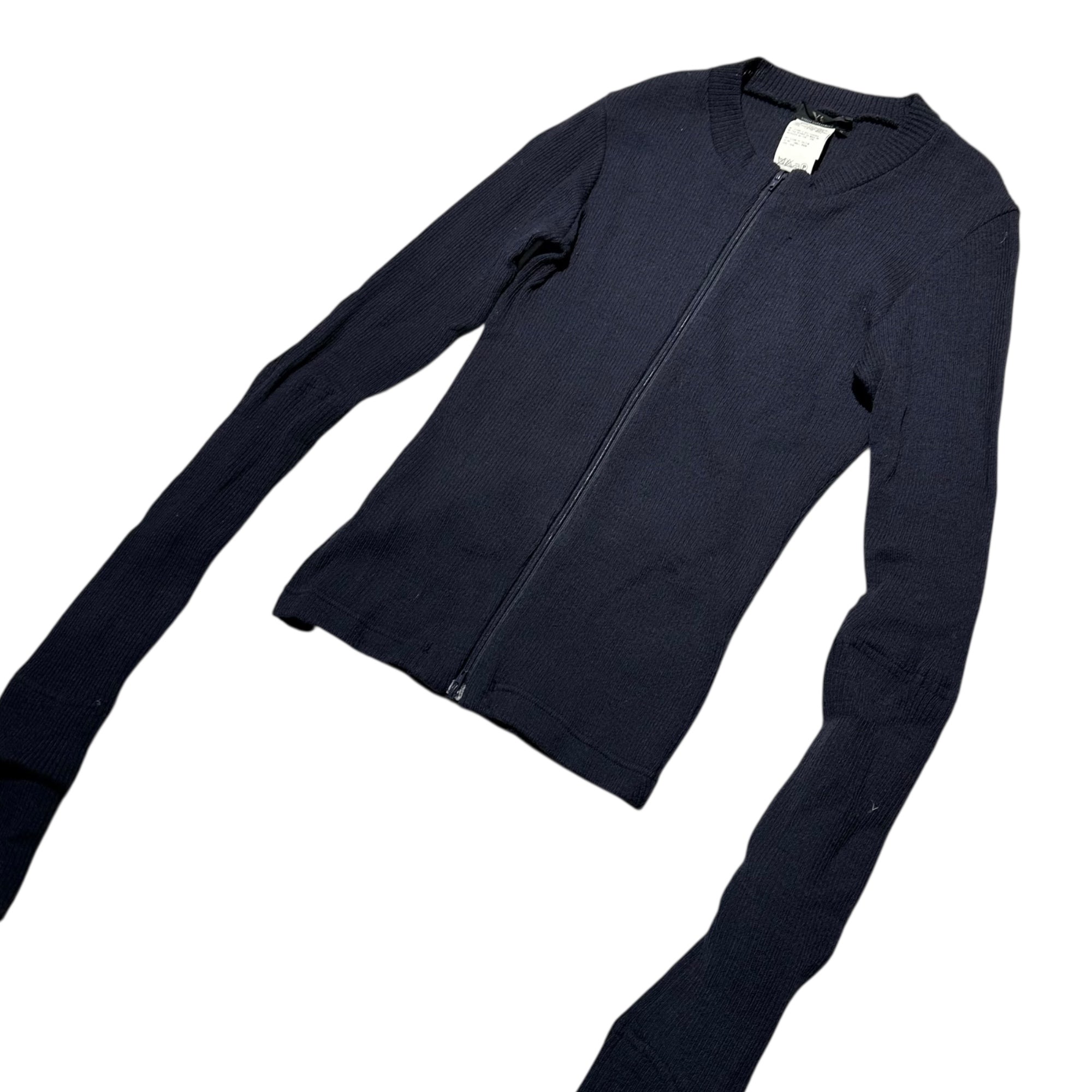 Y's(ワイズ) Super Long Sleeve Zip-Up Rib Knit スーパー ロングスリーブ ジップアップ リブ ニット YM-T24-870 3(L程度) ネイビー