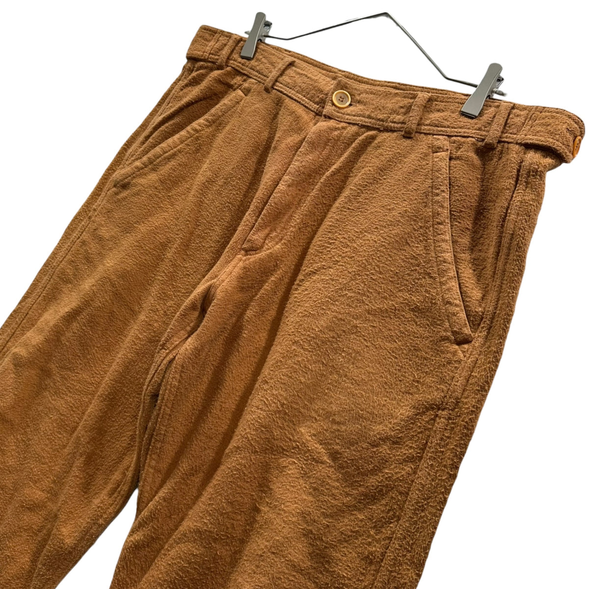 COMME des GARCONS SHIRT(コムデギャルソンシャツ) 1990's Cotton Flannel Wide-Leg Pants コットン ネル ワイドパンツ M オレンジブラウン 90年代