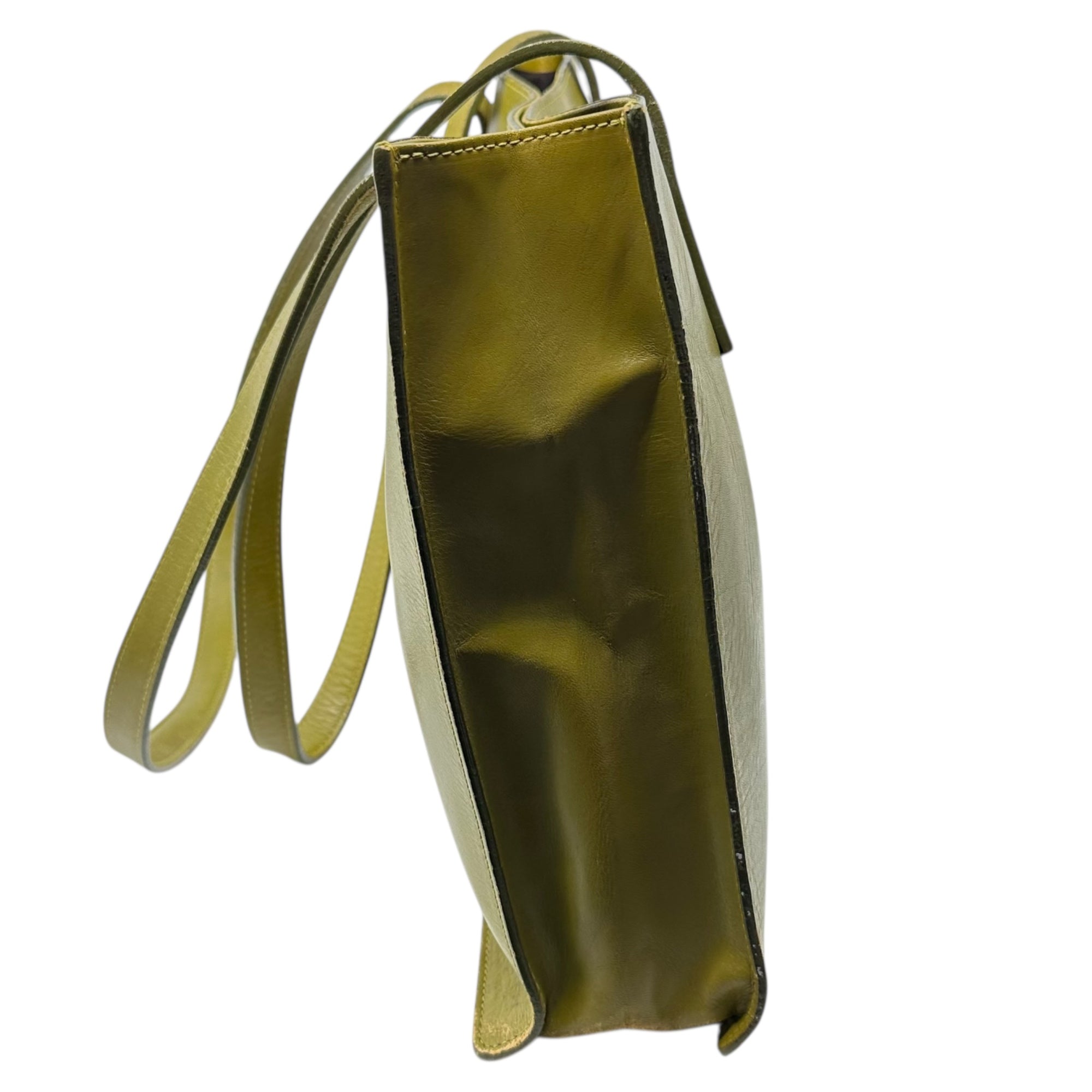 IM ISSEY MIYAKE(アイム イッセイミヤケ) Patent leather tote bag パテント レザー トートバッグ カーキ