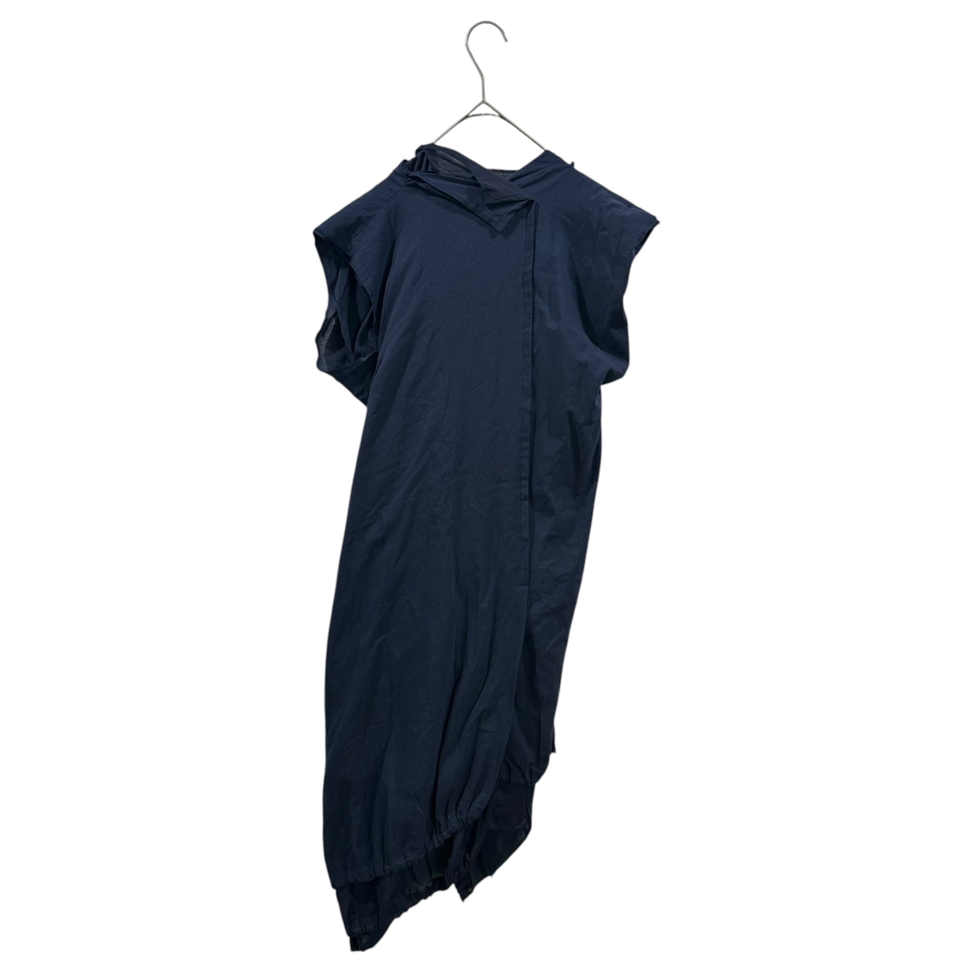 COMME des GARCONS(コムデギャルソン) 2008SS Hem Drawstring Layered Sleeveless Dress 裾 ドローコード レイヤード スリーブレス ワンピース GA-O007 SS ネイビー AD2007