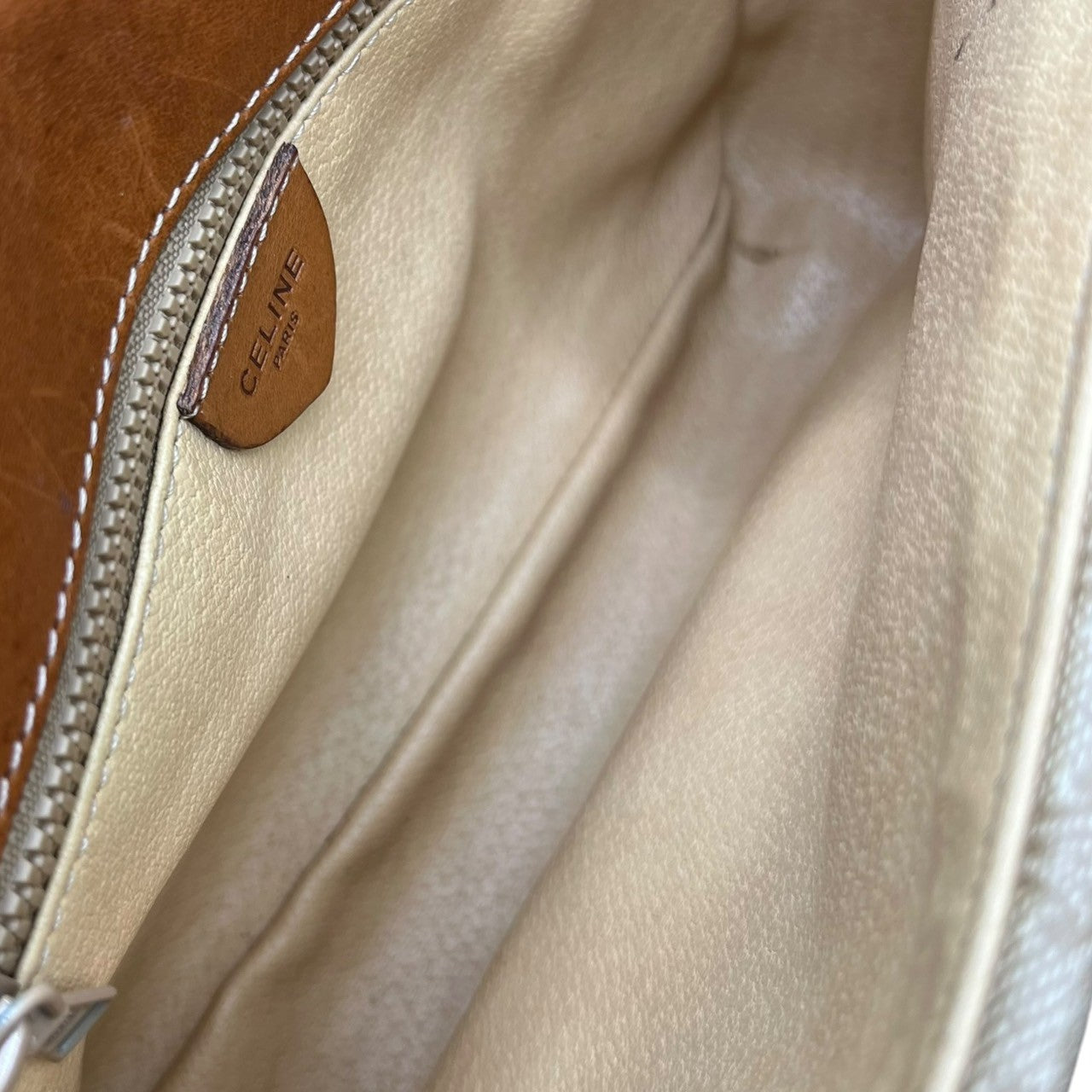 CELINE(セリーヌ) Vintage macadam pattern leather shoulder bag ヴィンテージ マカダム柄 レザー ショルダーバッグ M07 ベージュ×ブラウン OLD