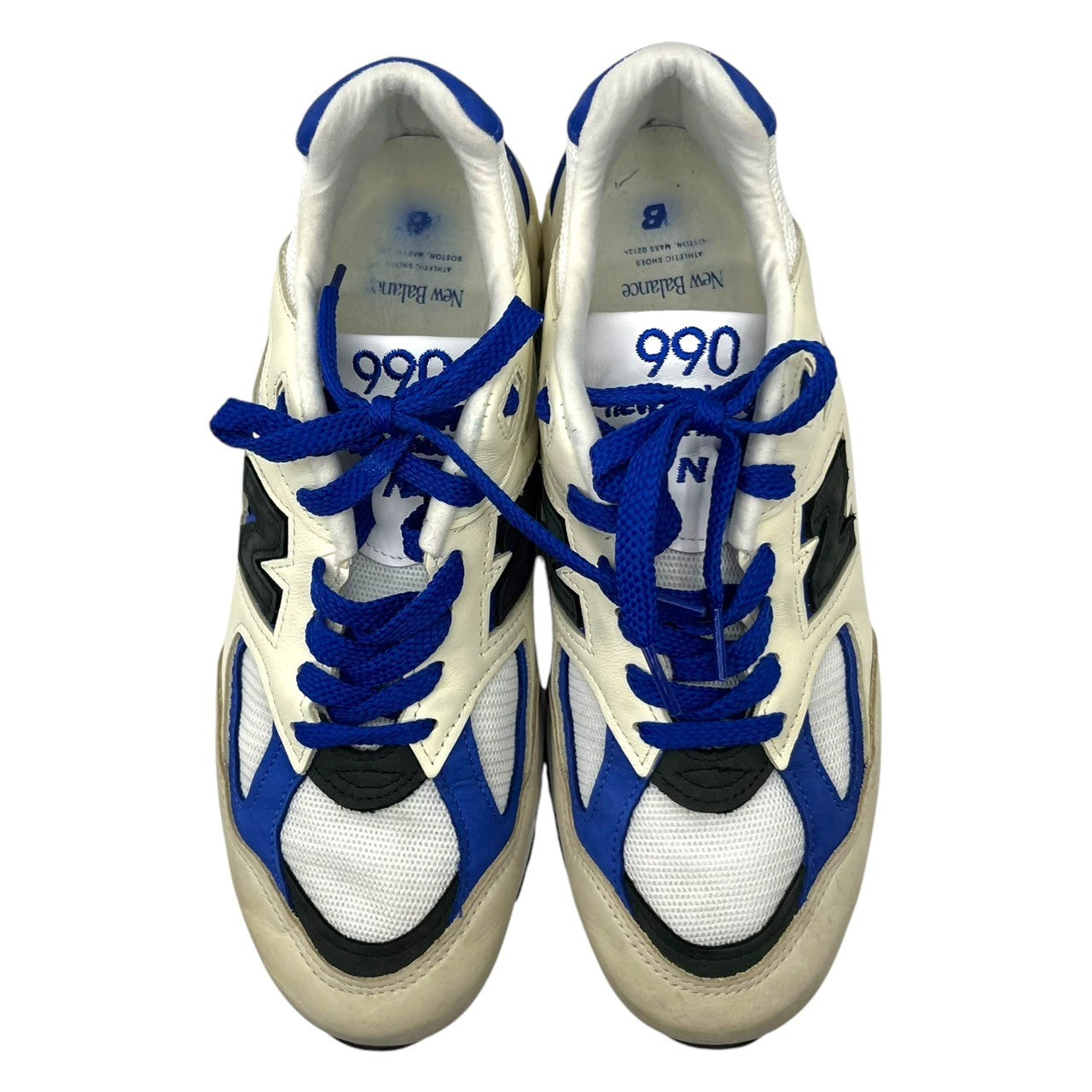NEW BALANCE(ニューバランス) USA made M990WB2 EDDY SANTIS Sneakers ローカット スニーカー M990WB2 27cm ホワイト×ブルー レザー 箱付
