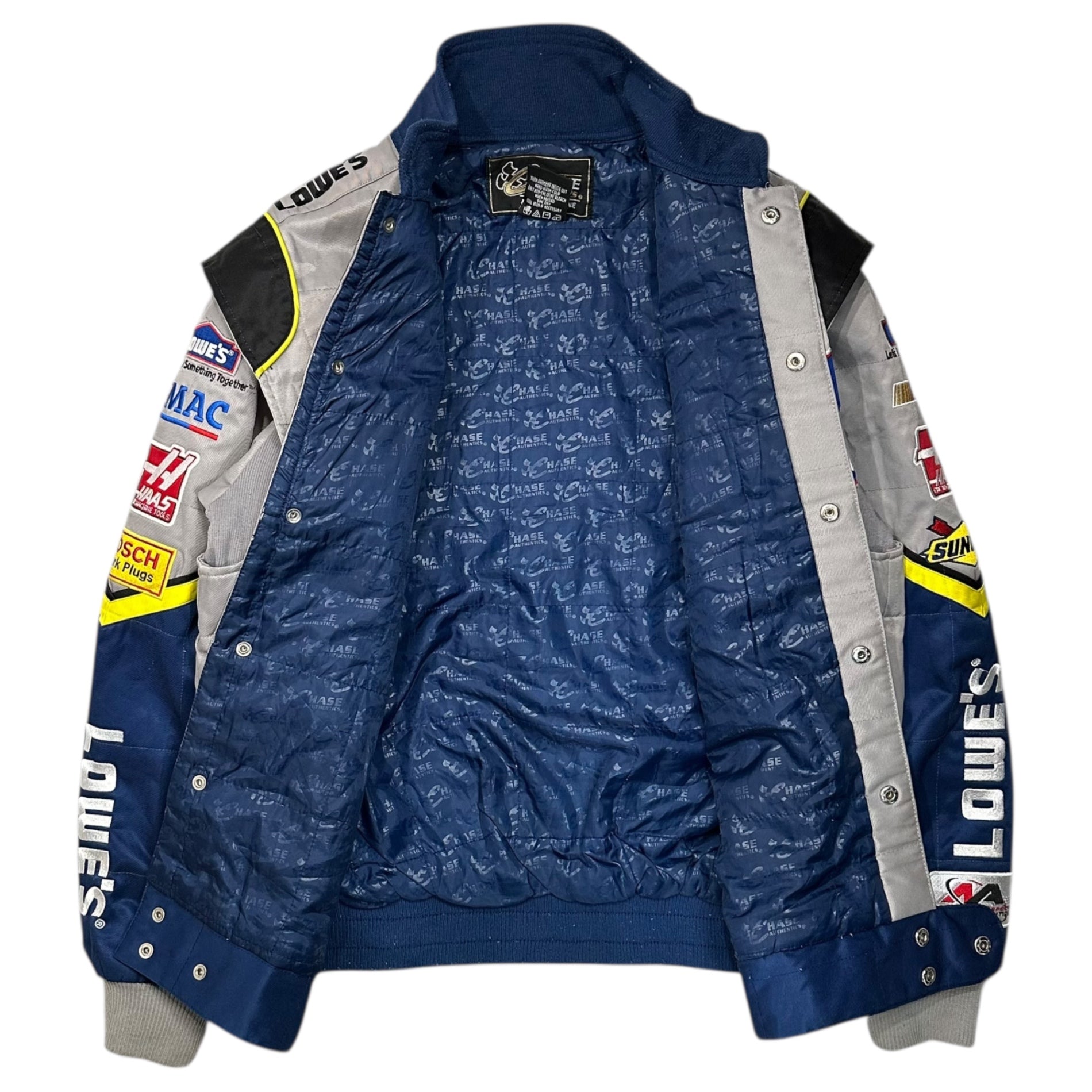 VINTAGE(ヴィンテージ) 90's Patch Racing Jacket 90年代ワッペン レーシング ジャケット M グレー×ブルー CHASE