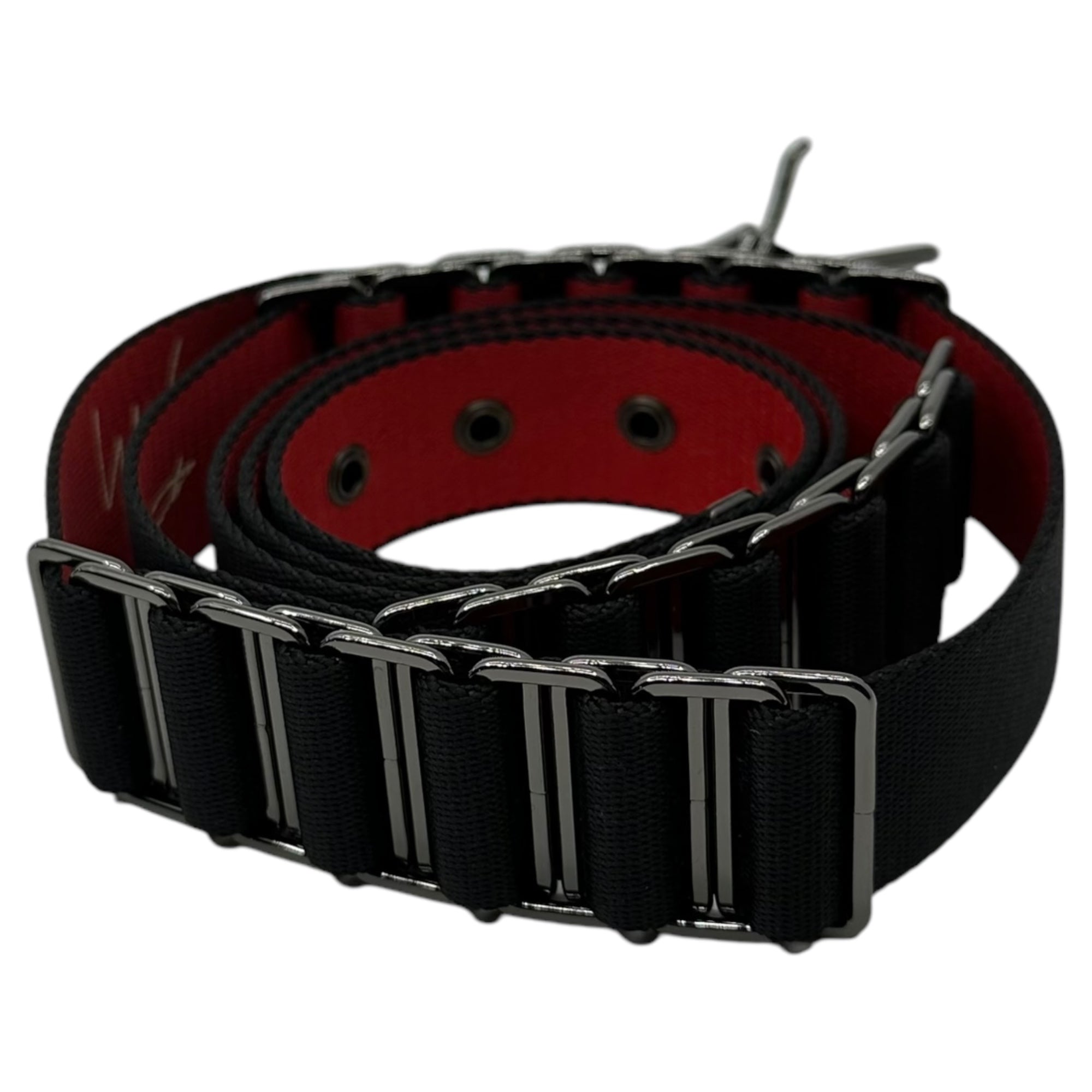YOHJI YAMAMOTO POUR HOMME(ヨウジヤマモトプールオム) 24AW 30MM/NY TAPE 300M TUBE BELT ナイロン テープ チューブ ベルト HO-F03-662-1-03 FREE ブラック×レッド