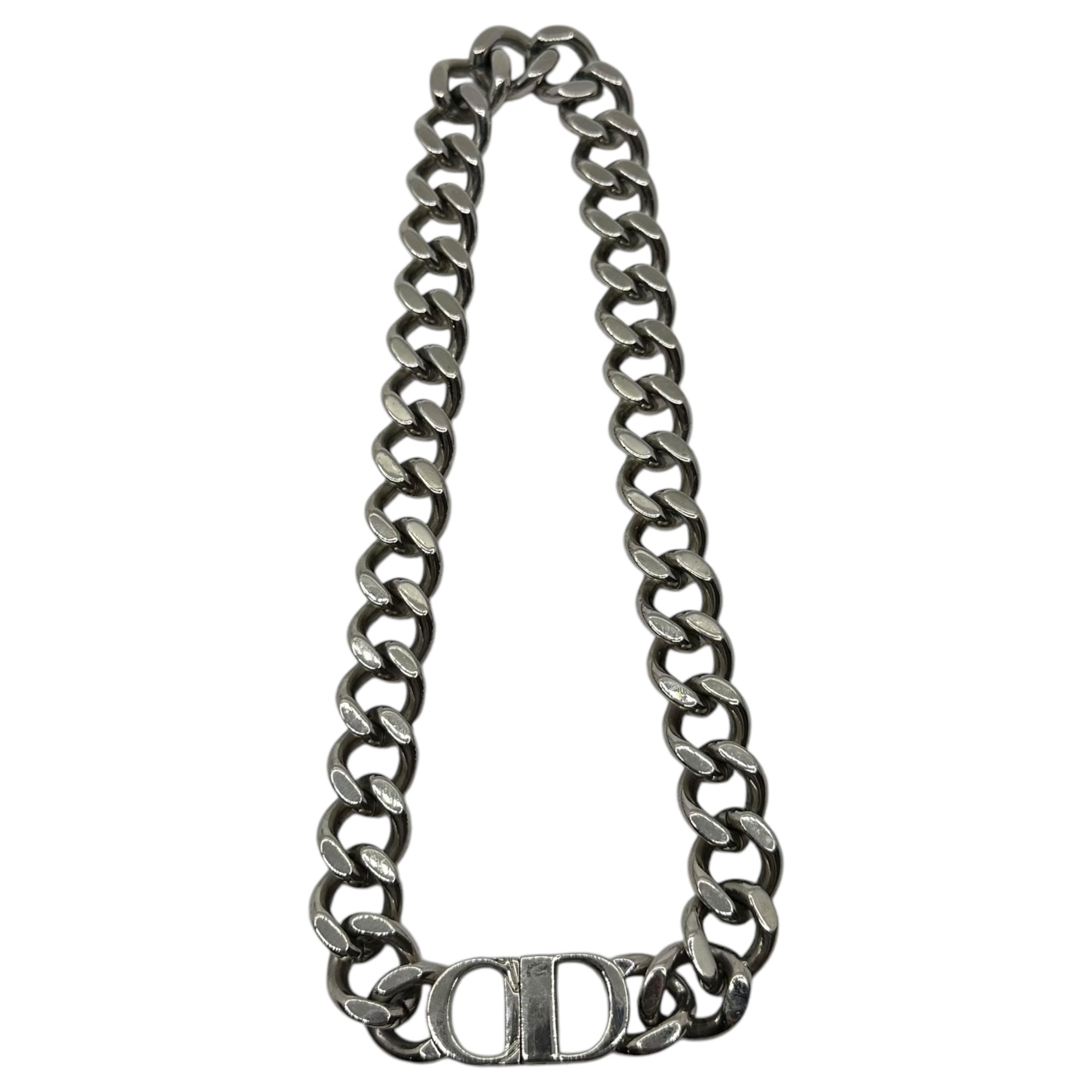 Christian Dior(クリスチャンディオール) CD ICON chain link necklace アイコン チェーンリンク ネックレス シルバーカラー 箱、購入時のレシート付属