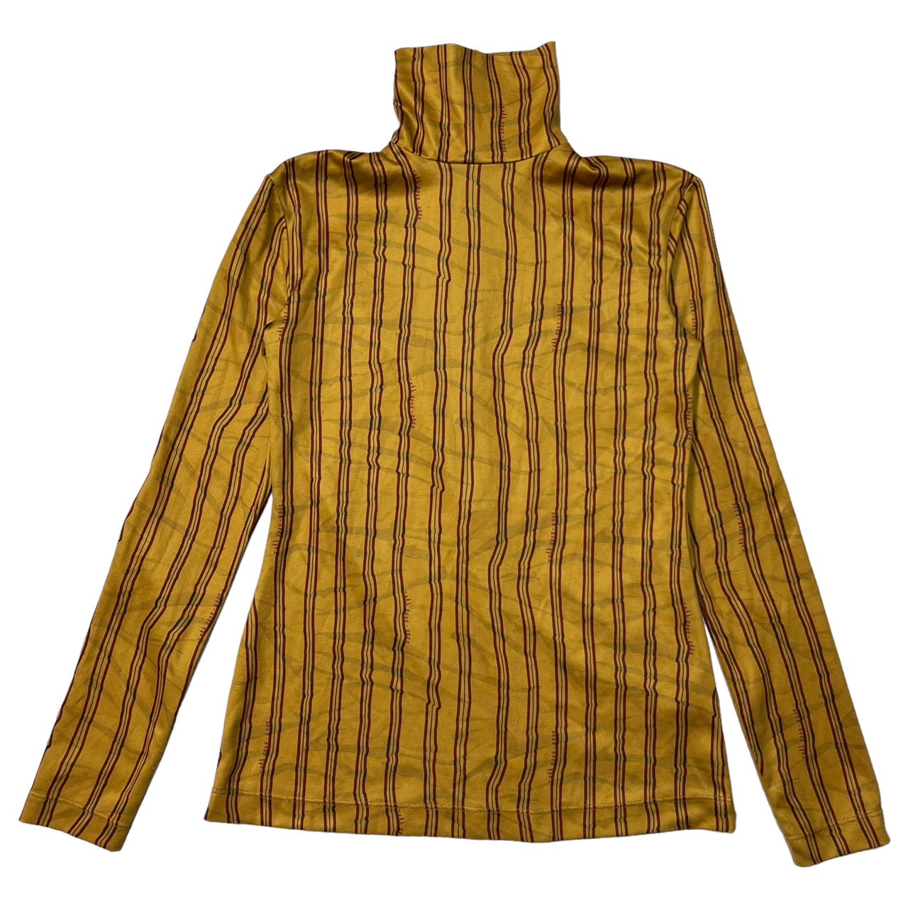 Rokh(ロク) "rokh0000-0000"ストライプジャージーハイネックカットソー 34(Sサイズ程度) イエロー×レッド