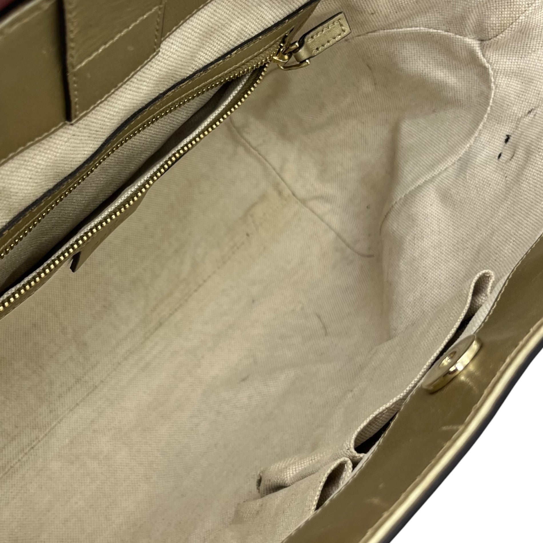 GUCCI(グッチ) GG canvas leather handbag GG キャンバス レザー ハンドバッグ 257061 486628 ベージュ×ゴールド リボン ロゴ