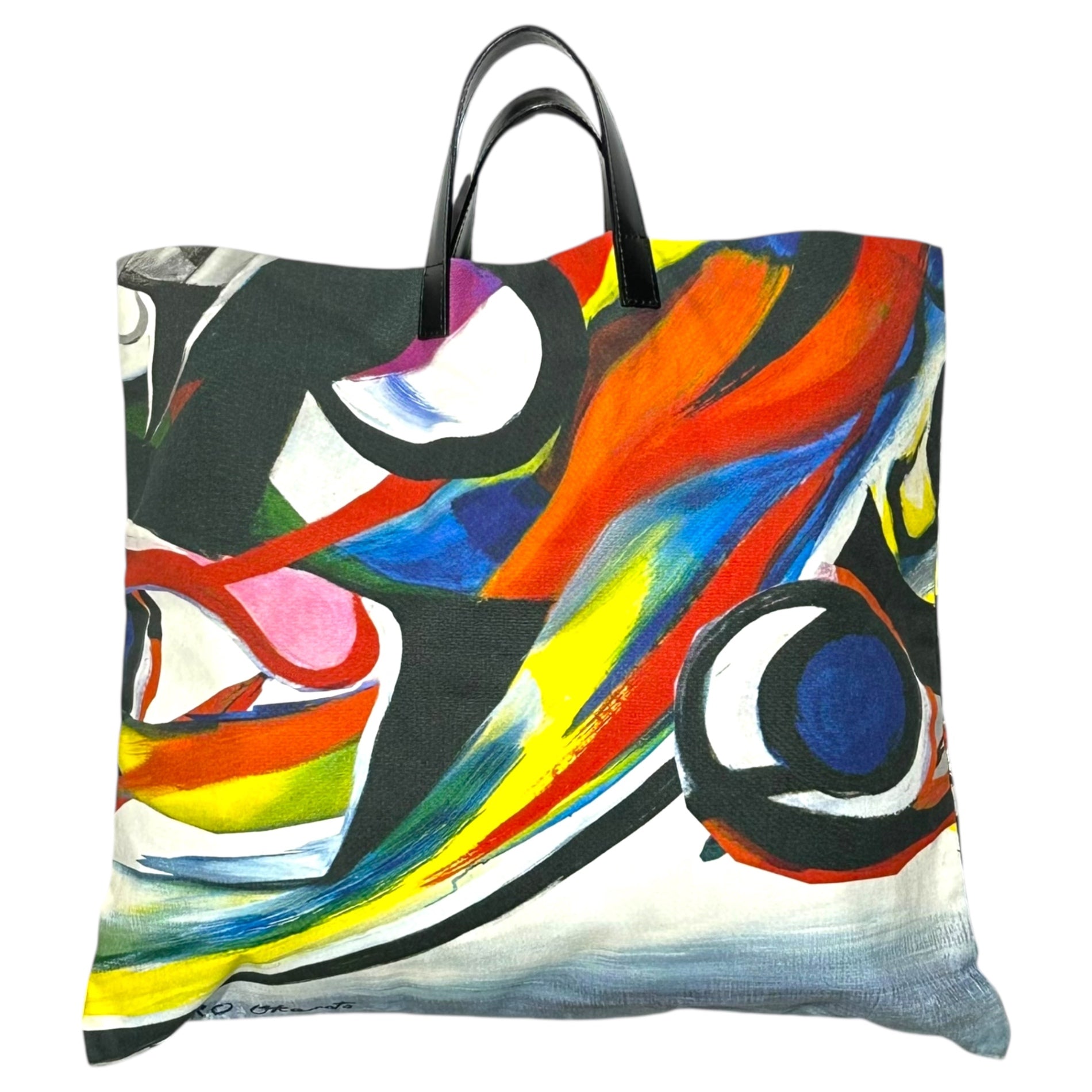 COMME des GARCONS(コムデギャルソン) 12AW Xmas Holiday explosion ”Taro Okamoto” Leather Handle Graphic Tote "岡本太郎" レザー ハンドル グラフィック トート OJ-K 206 マルチ コラボ