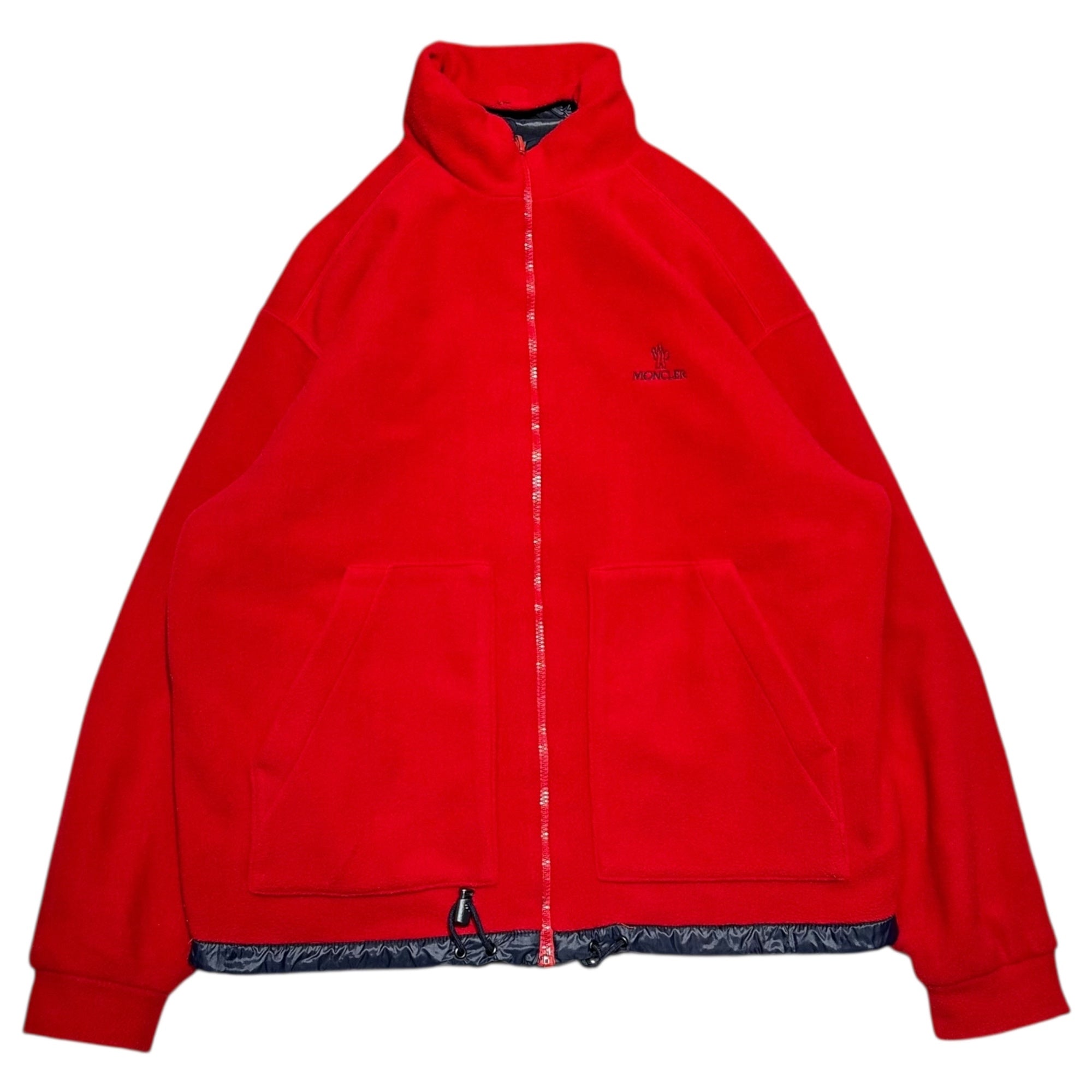 MONCLER(モンクレール) Fleece Reversible Logo Patch Decorative Zip-Up Jacket フリース リバーシブル ロゴワッペン 装飾 ジップアップ ジャケット M ネイビー×レッド HUSKY OLD